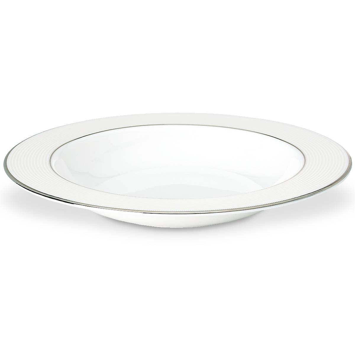 Elegant Platinum-Accented Bone China Soup Bowl | Opal Innocence