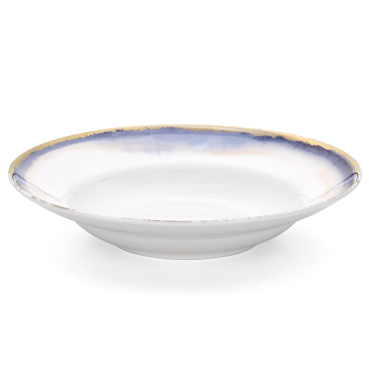 Indigo & Gold Rimmed Bowl for Microwave | Summer Radiance
