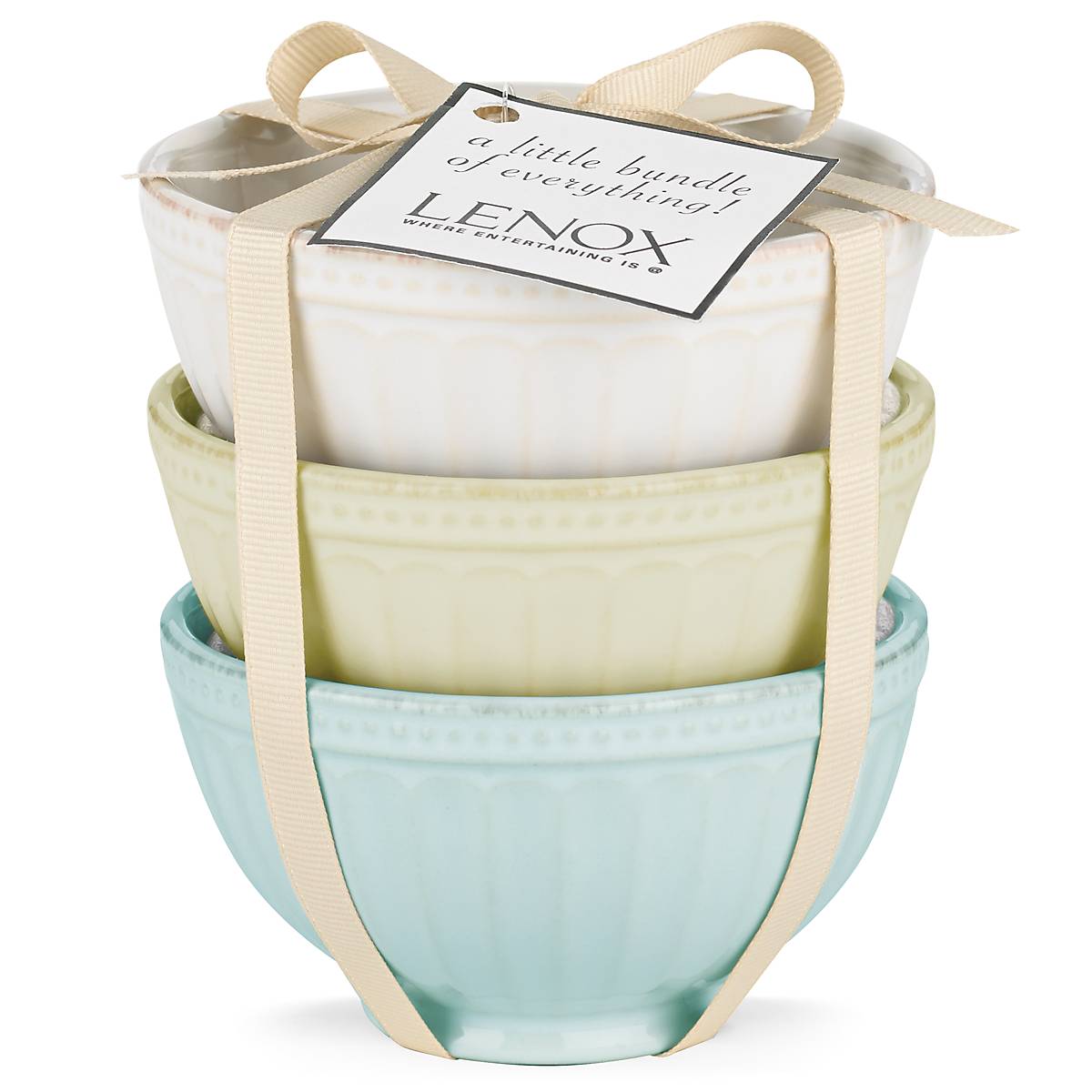 Mini Ceramic Bowl Set with Rustic Grooves | French Perle
