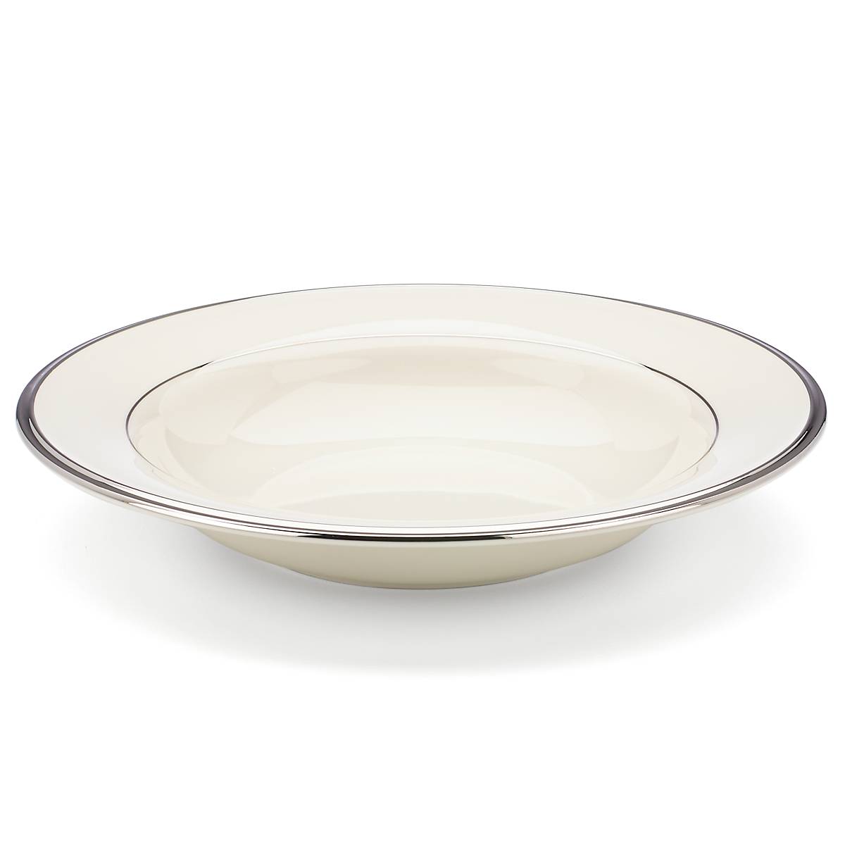 Porcelain Rimmed Bowl with Platinum Trim | Solitaire Collection