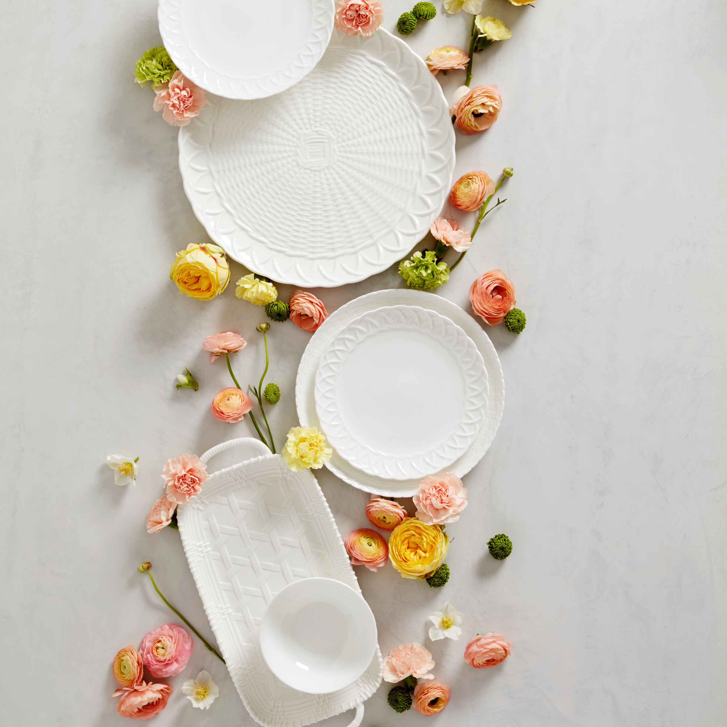Wicker Texture Accent Plates - Set of 4 Bone China | Wicker Creek