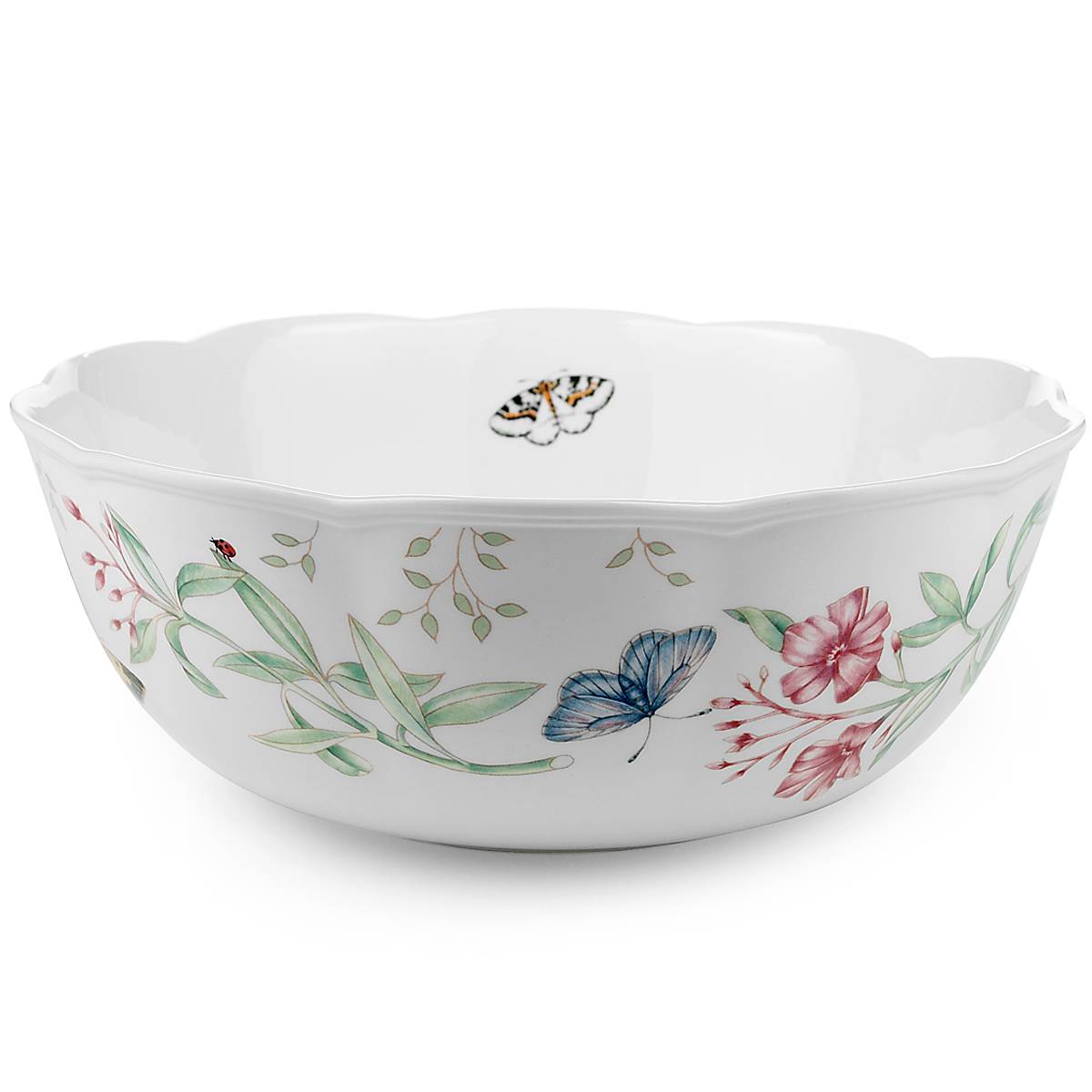 Large Ceramic Serving Bowl with Floral Design | Butterfly Meadow