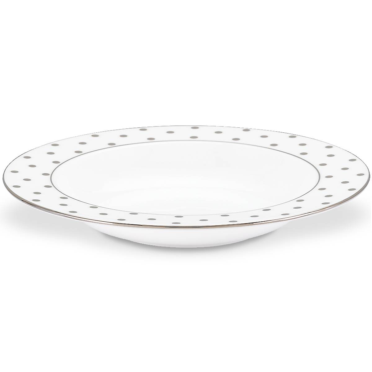 Polka Dot Pasta Bowl in White Bone China | Larabee Road Platinum