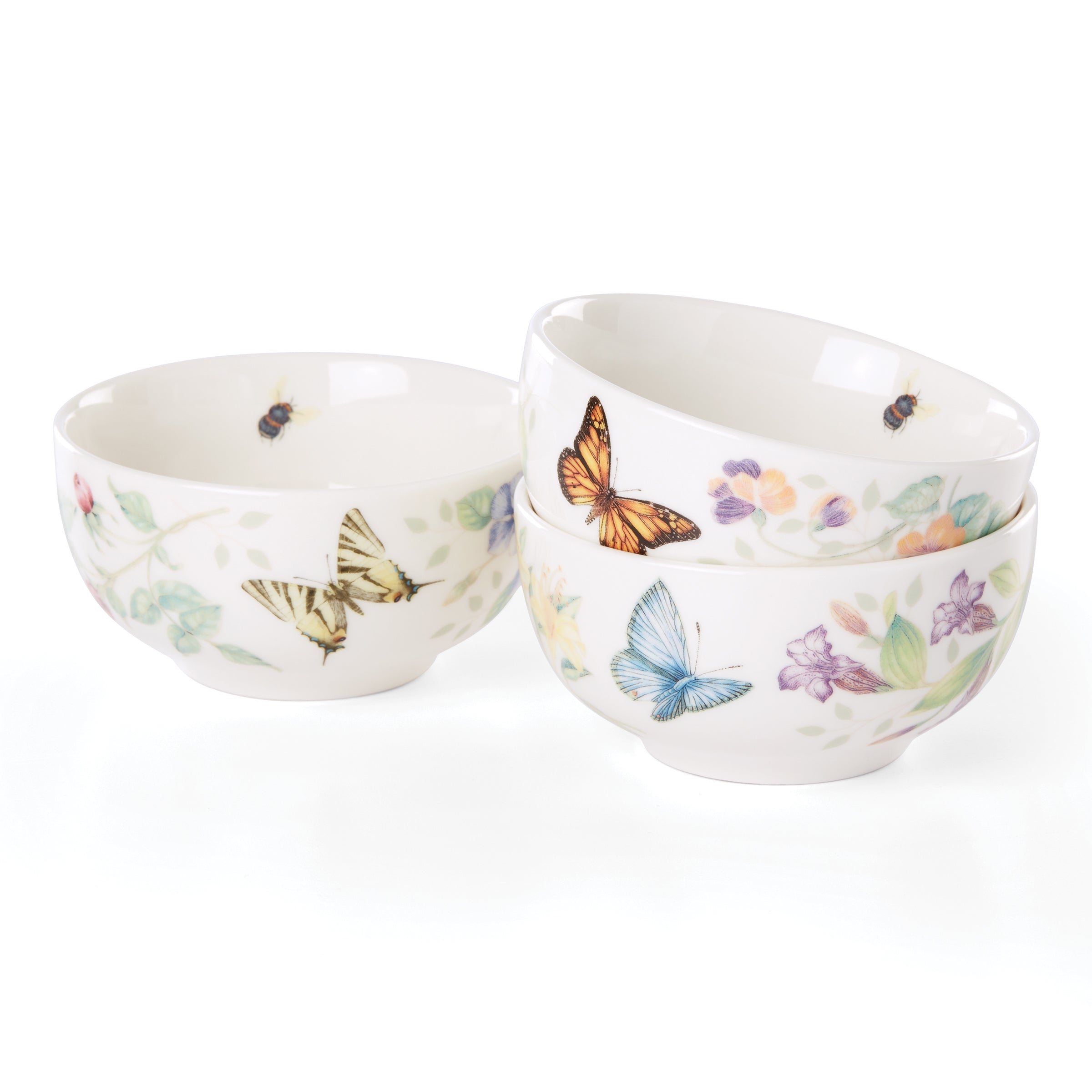 Butterfly Meadow Mini Bowls Set of 3 - Floral & Butterfly Design