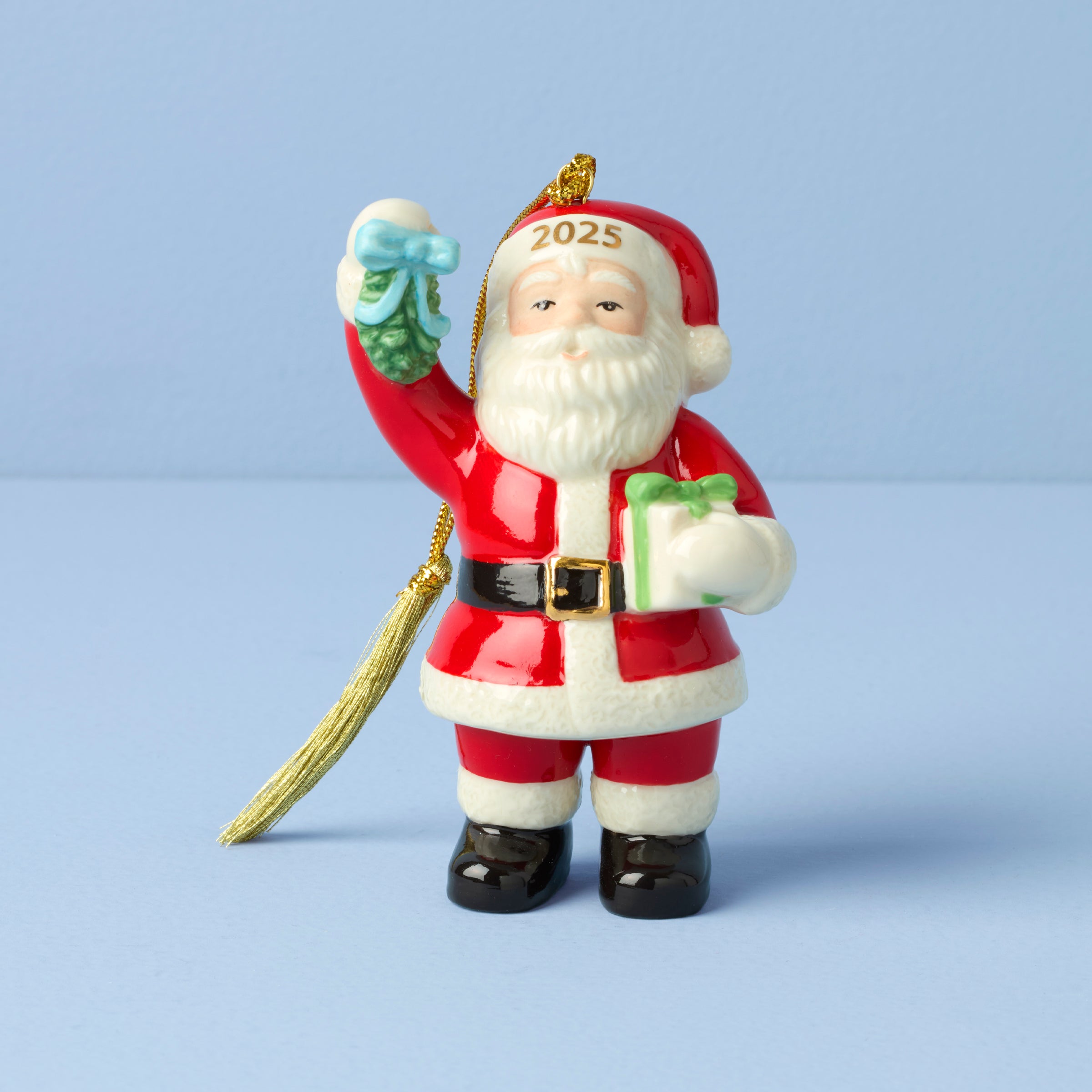 2025 Santa with Mistletoe Christmas Ornament | Festive Holiday Decor