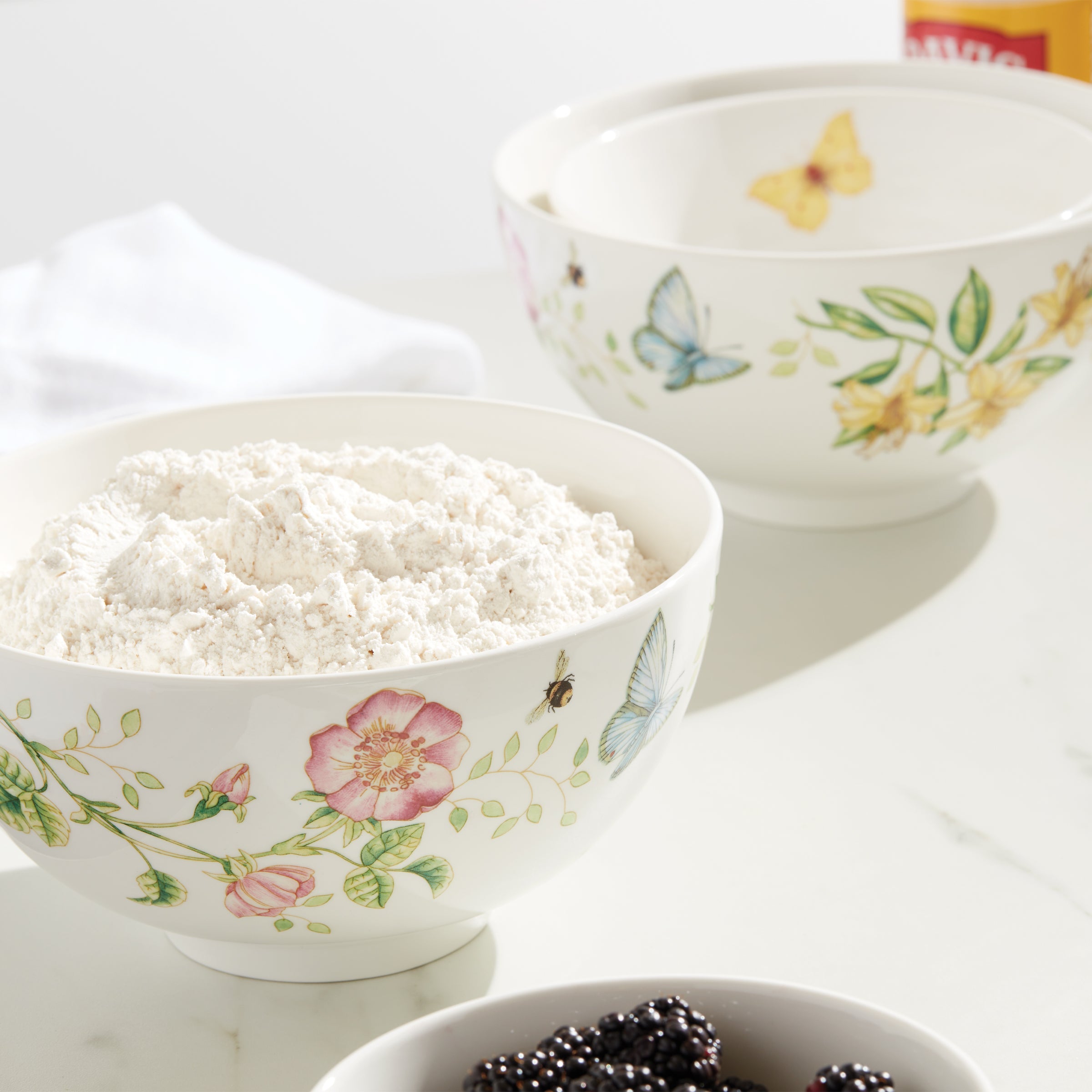 Butterfly Meadow Porcelain Dinnerware Set | 8-Piece Nesting Dishes