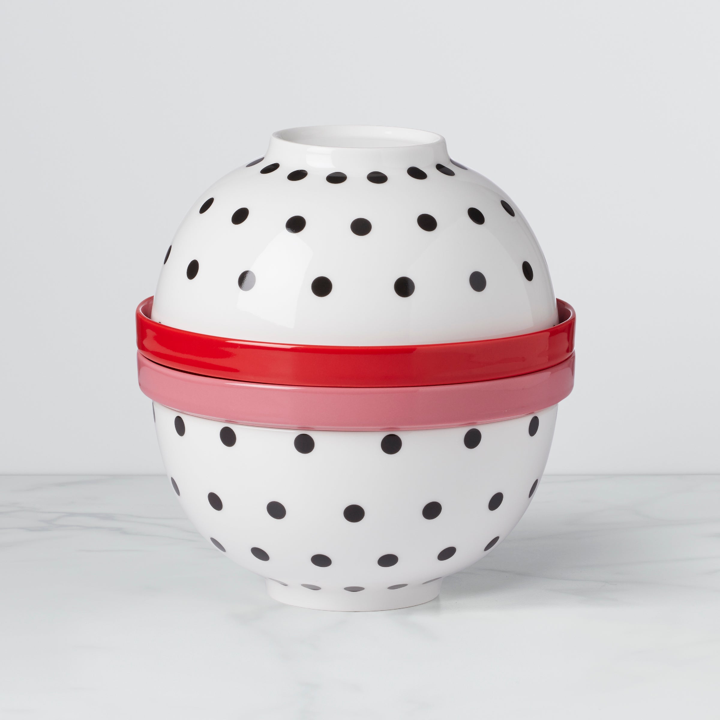 Modern 8-Piece Nesting Dinnerware Set with Dotted Pattern | Luna