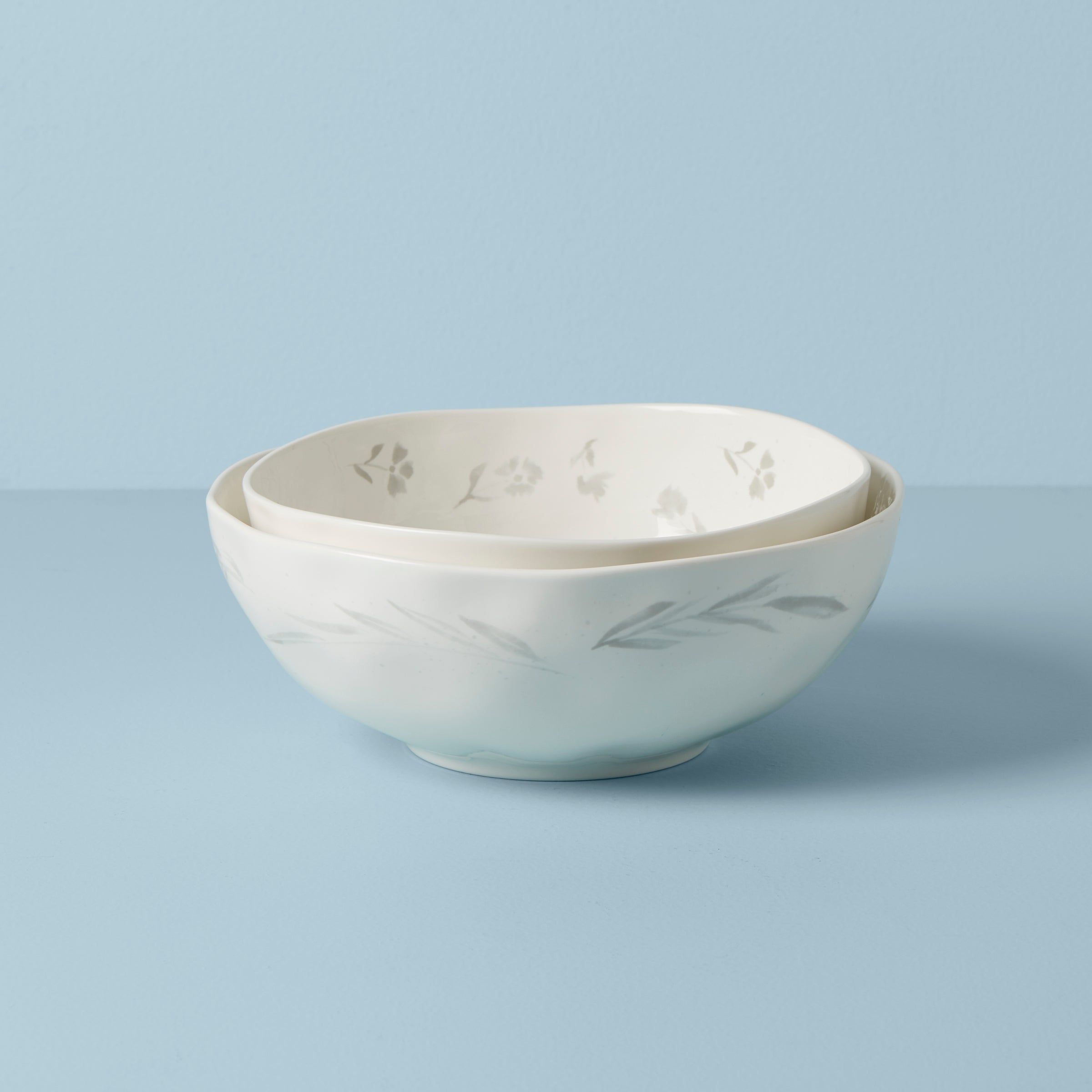 Porcelain Nesting Serving Bowls Set of 2 | Oyster Bay