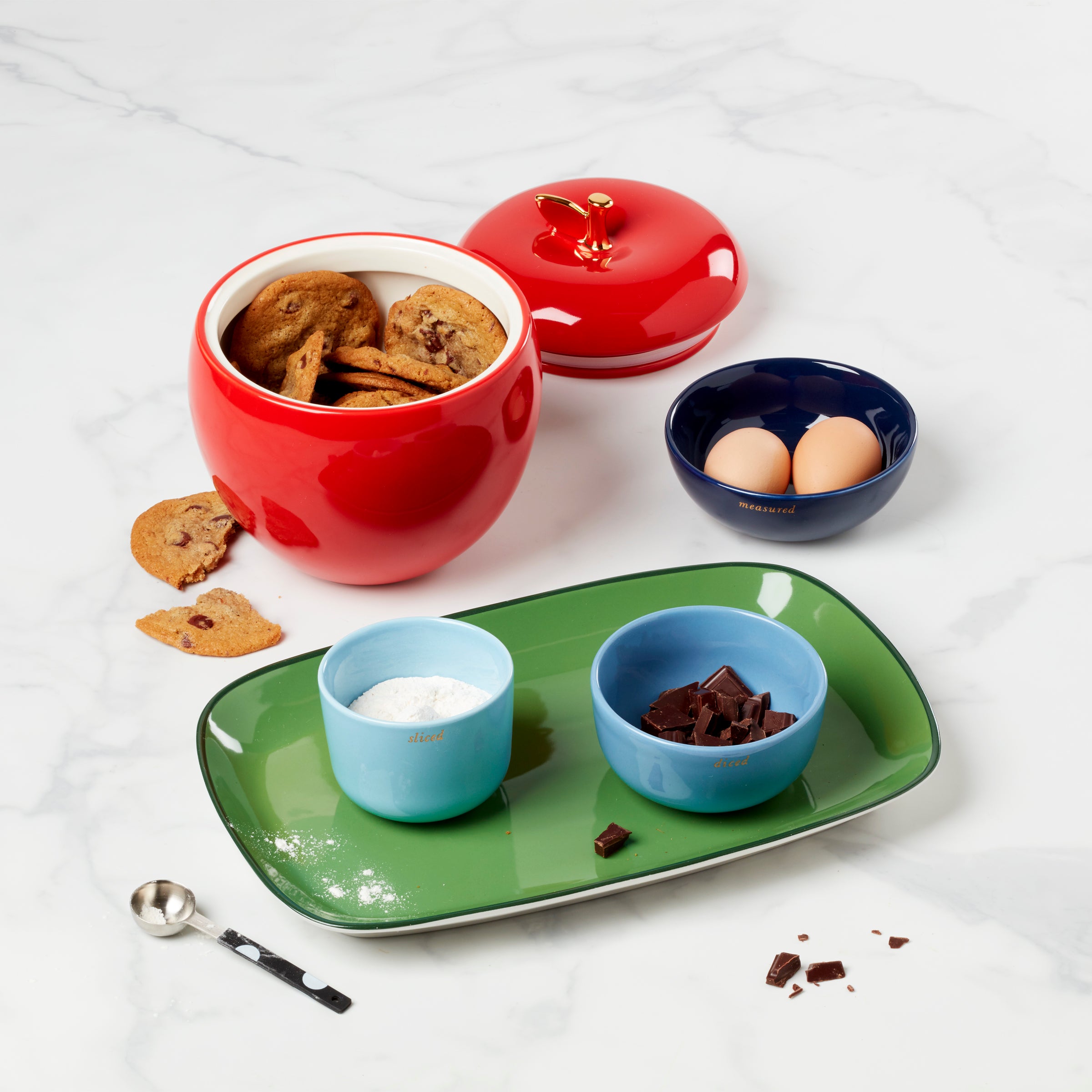 Blue Prep Bowls Set of 3 for Cooking & Baking | Kate Spade