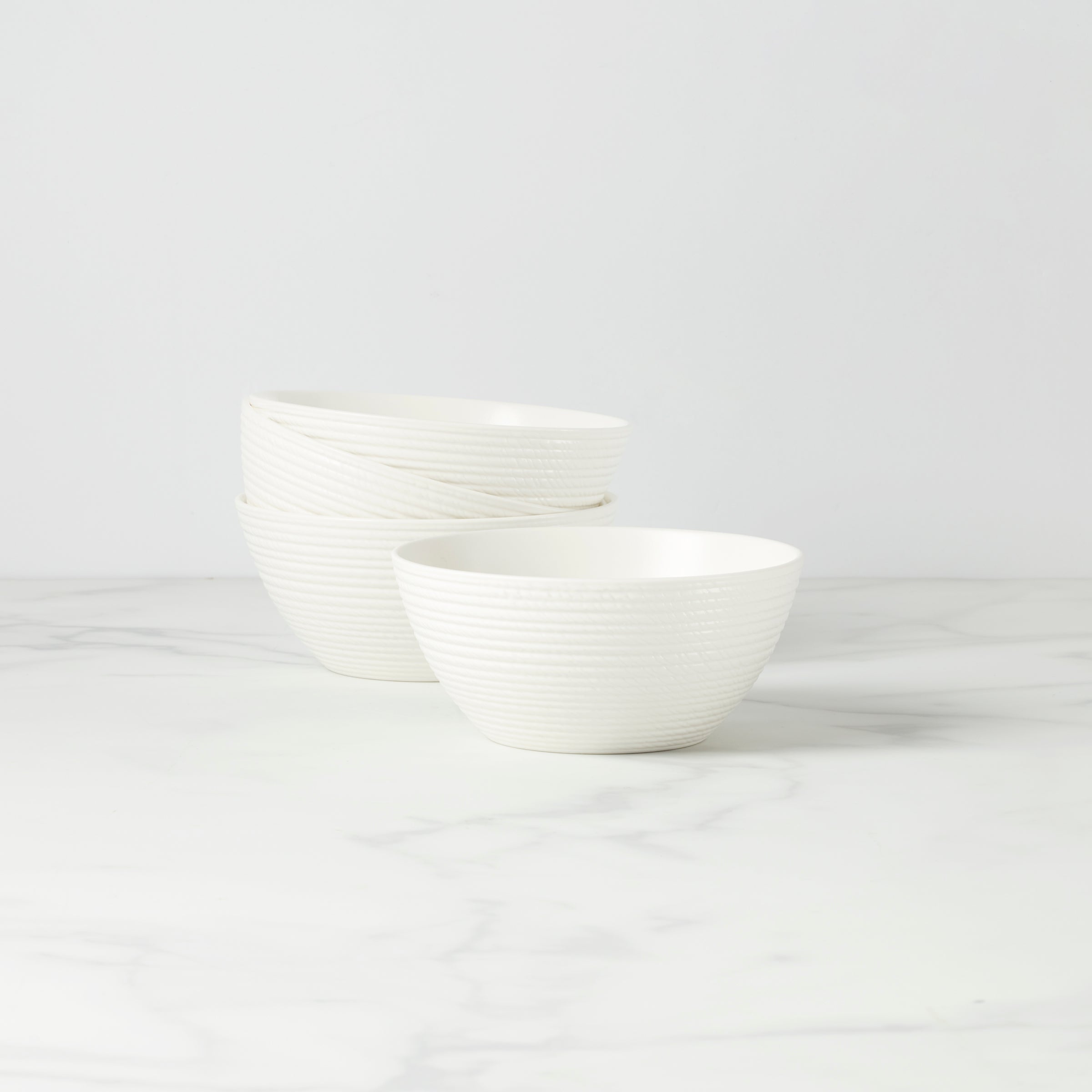 White Porcelain Fruit Bowls - Set of 4 | LX Collective