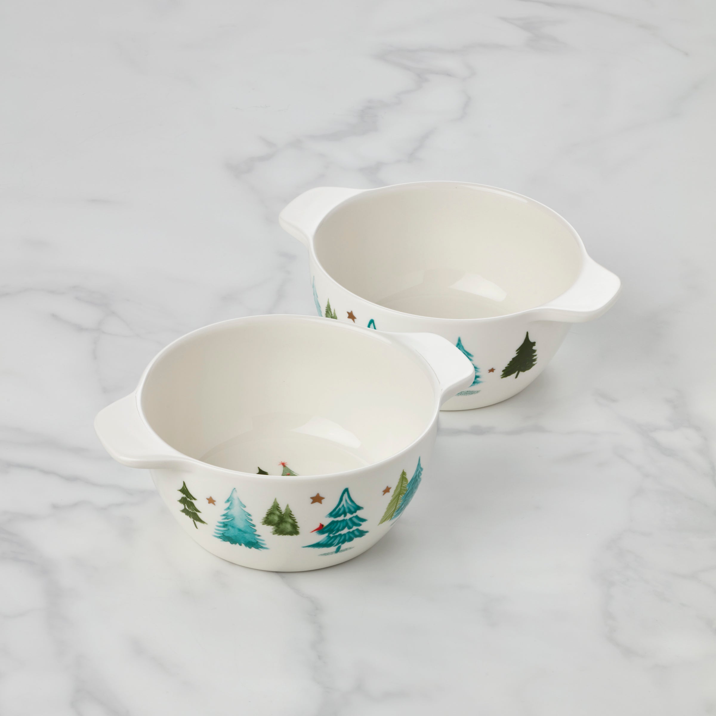 Microwave-Safe Soup Bowls with Gold Stars | Balsam Lane Set of 2