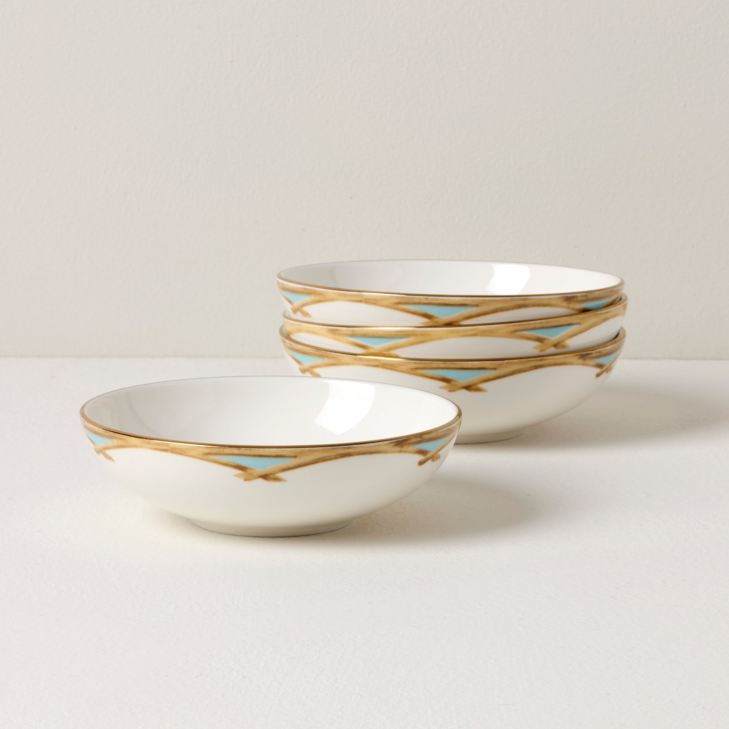 Bamboo Porcelain Fruit Bowls - Set of 4 | British Colonial Collection
