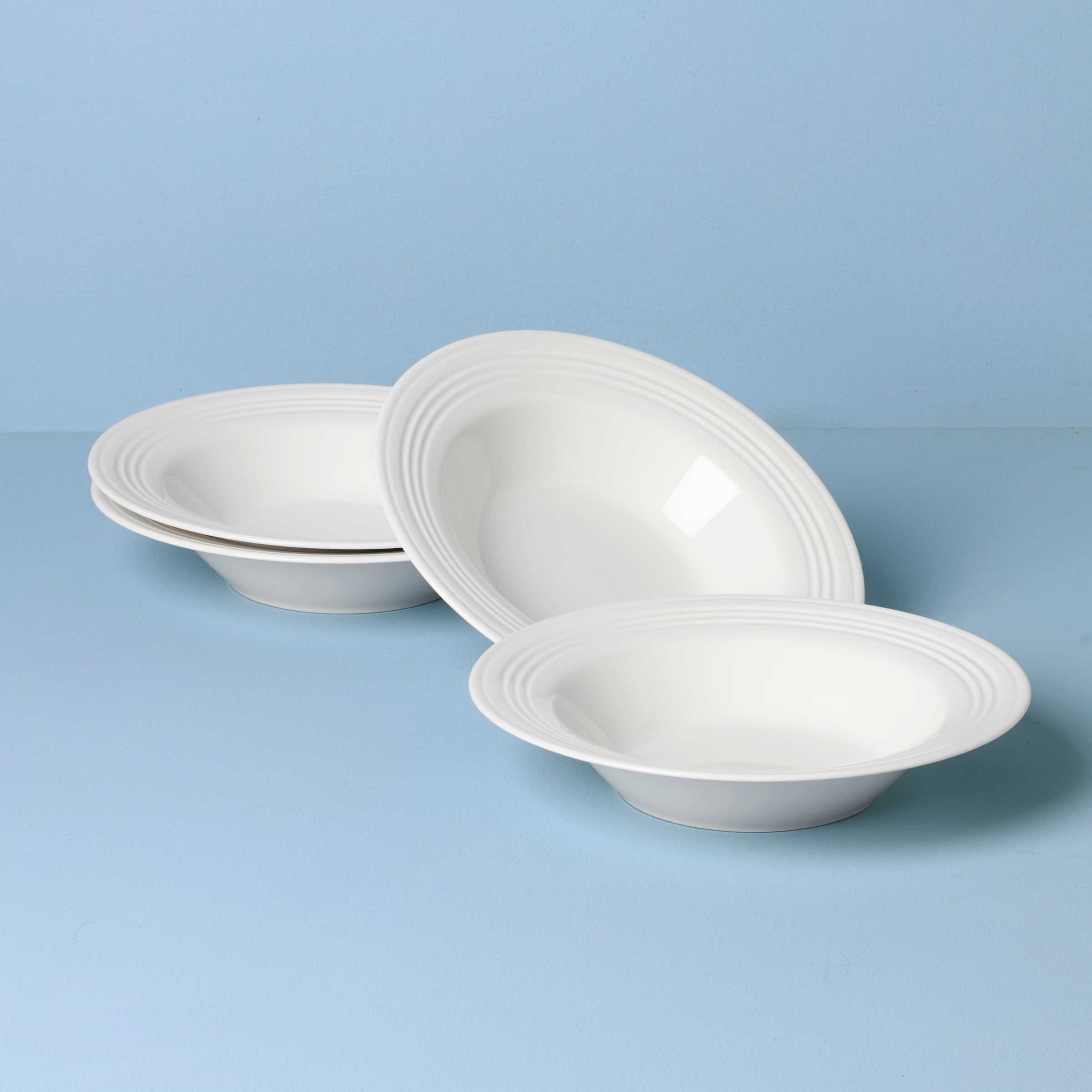 Porcelain Rimmed Pasta Bowls - Set of 4 | Tin Can Alley