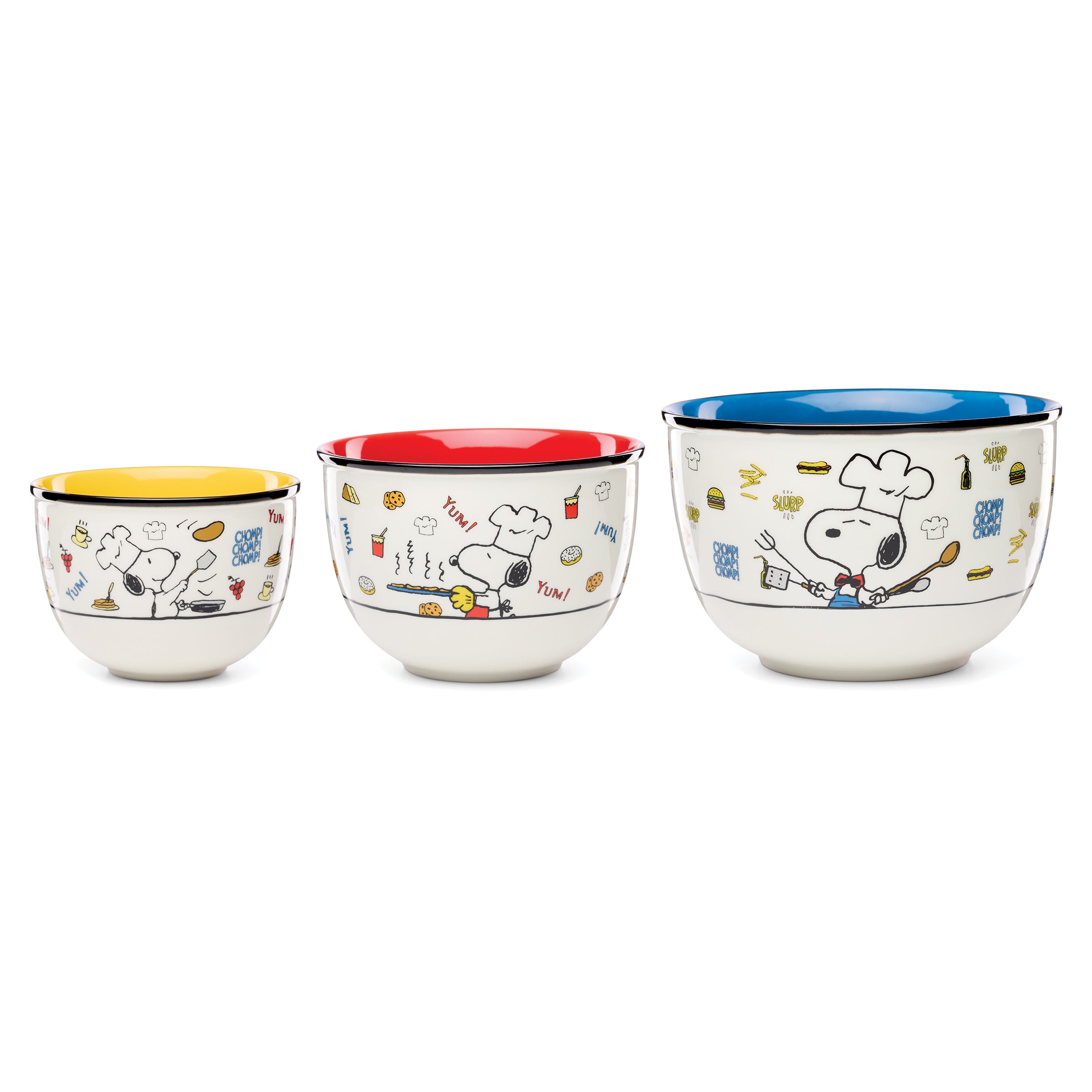 Chef Snoopy 3-Piece Bowl Set for Kitchen & Dining | Peanuts Collection