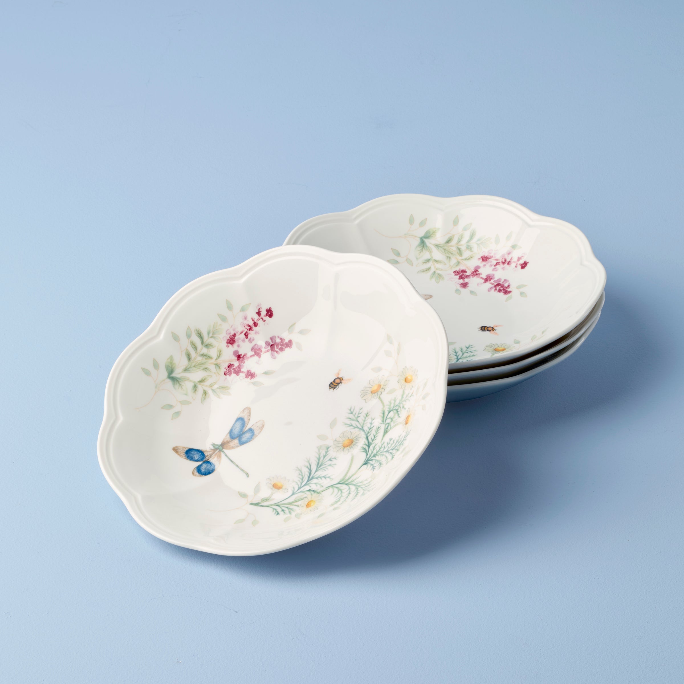 Herb-Inspired Pasta Bowls Set of 4 | Butterfly Meadow