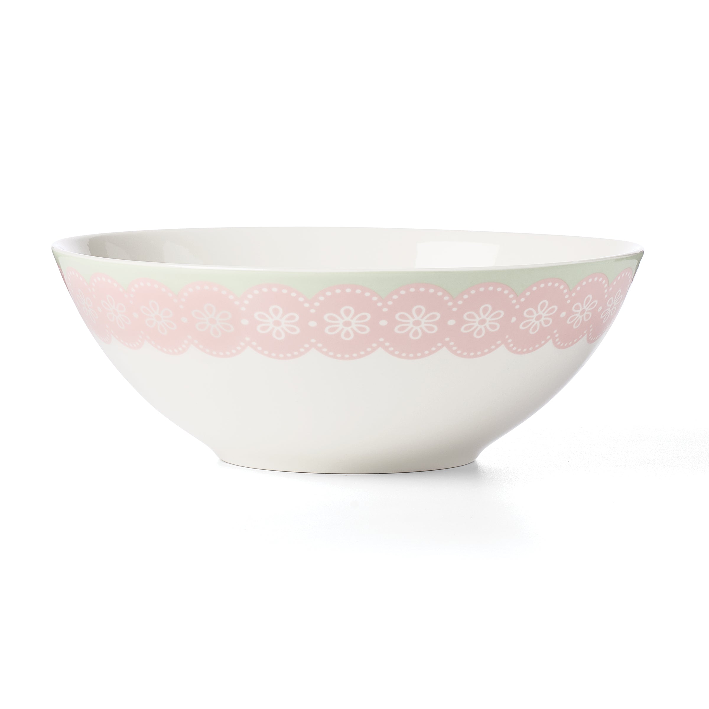 Easter Bunny Porcelain Serving Bowl | Floral Spring Dinnerware