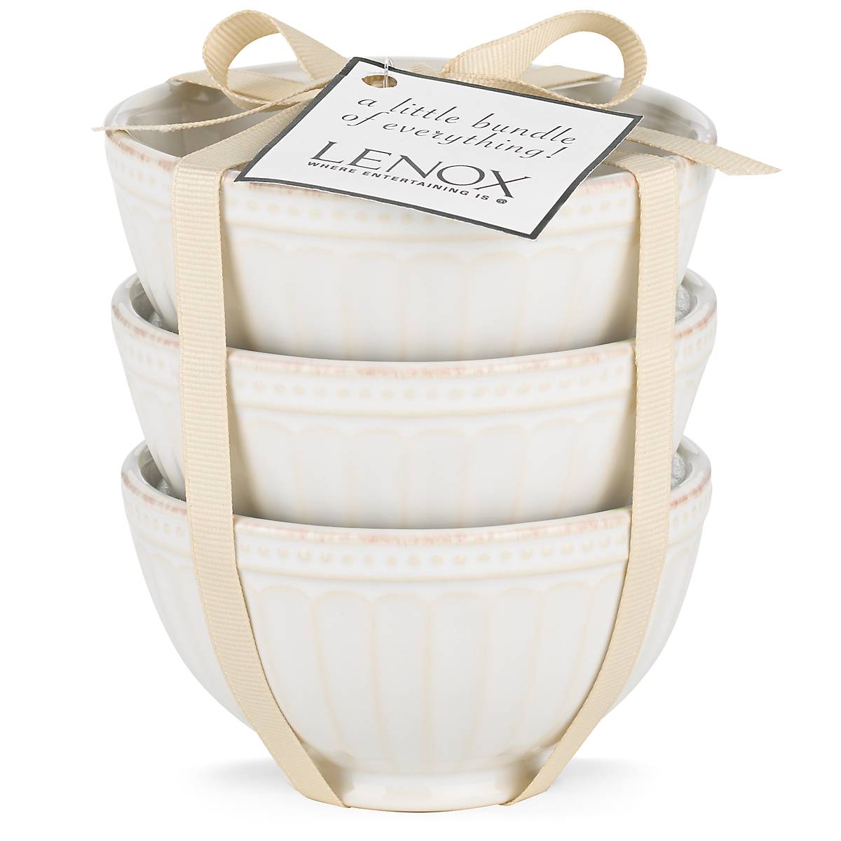 Ceramic Mini Bowl Set with Rustic Grooves | French Perle