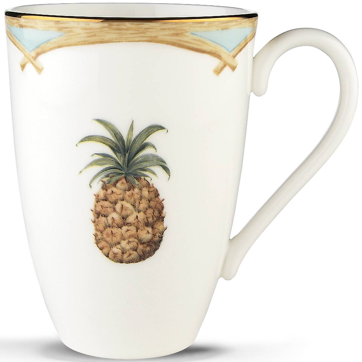 British Colonial Bamboo Mug with Pineapple Motif | Microwave & Dishwasher Safe