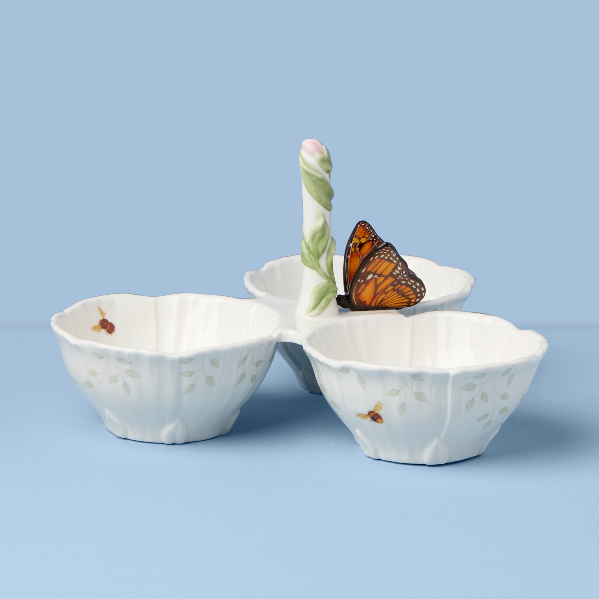 Floral 3-Section Serving Tray | Butterfly Meadow Collection