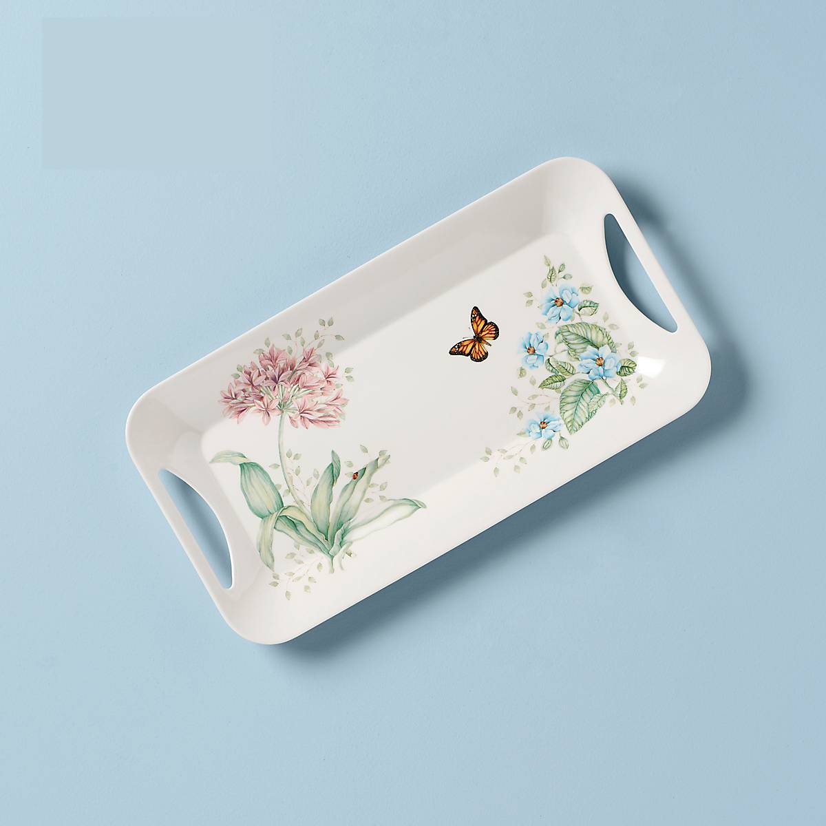 Melamine Hors d'Oeuvres Tray with Scalloped Rim | Butterfly Meadow