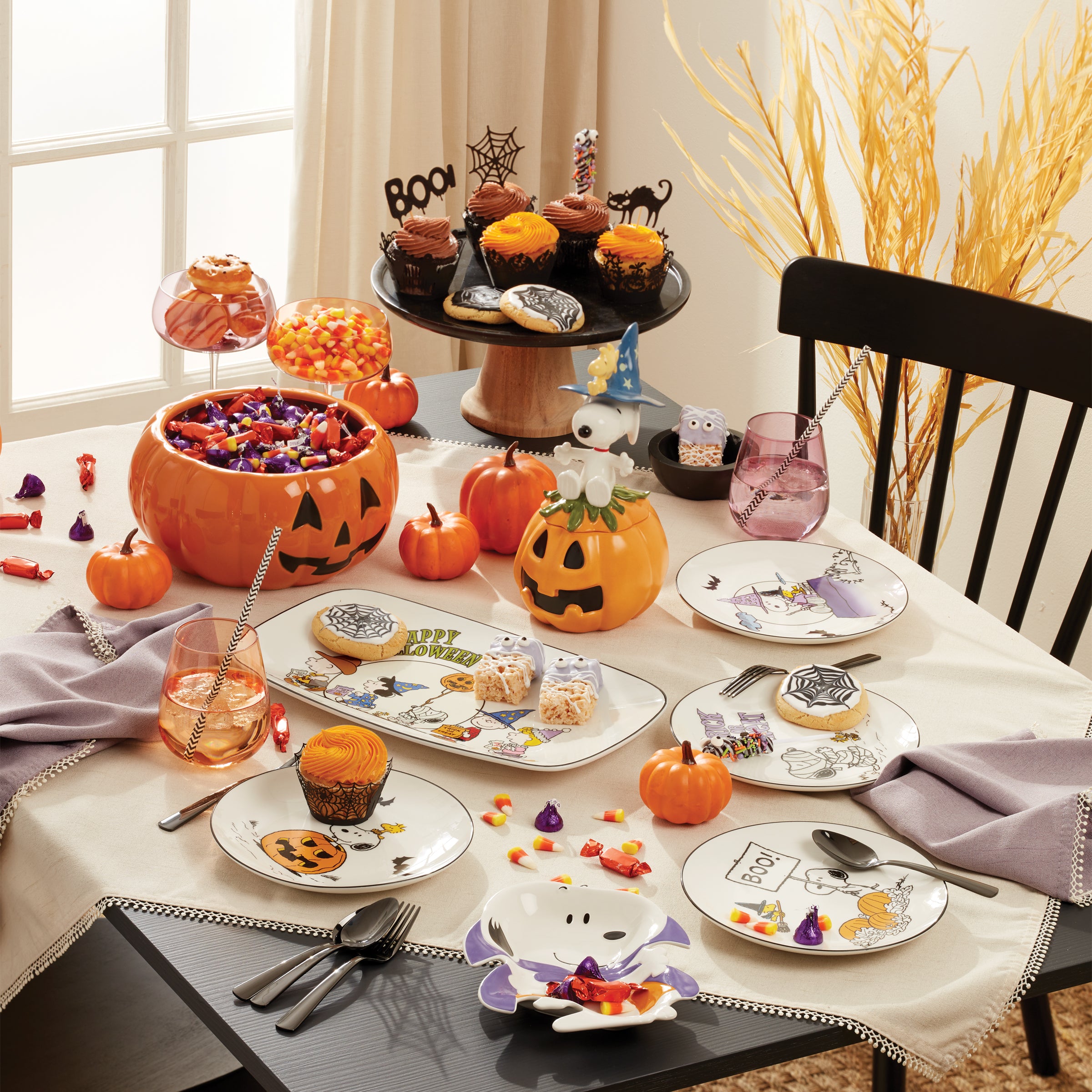 Halloween Pumpkin Accent Plates - Set of 4 | Peanuts Collection