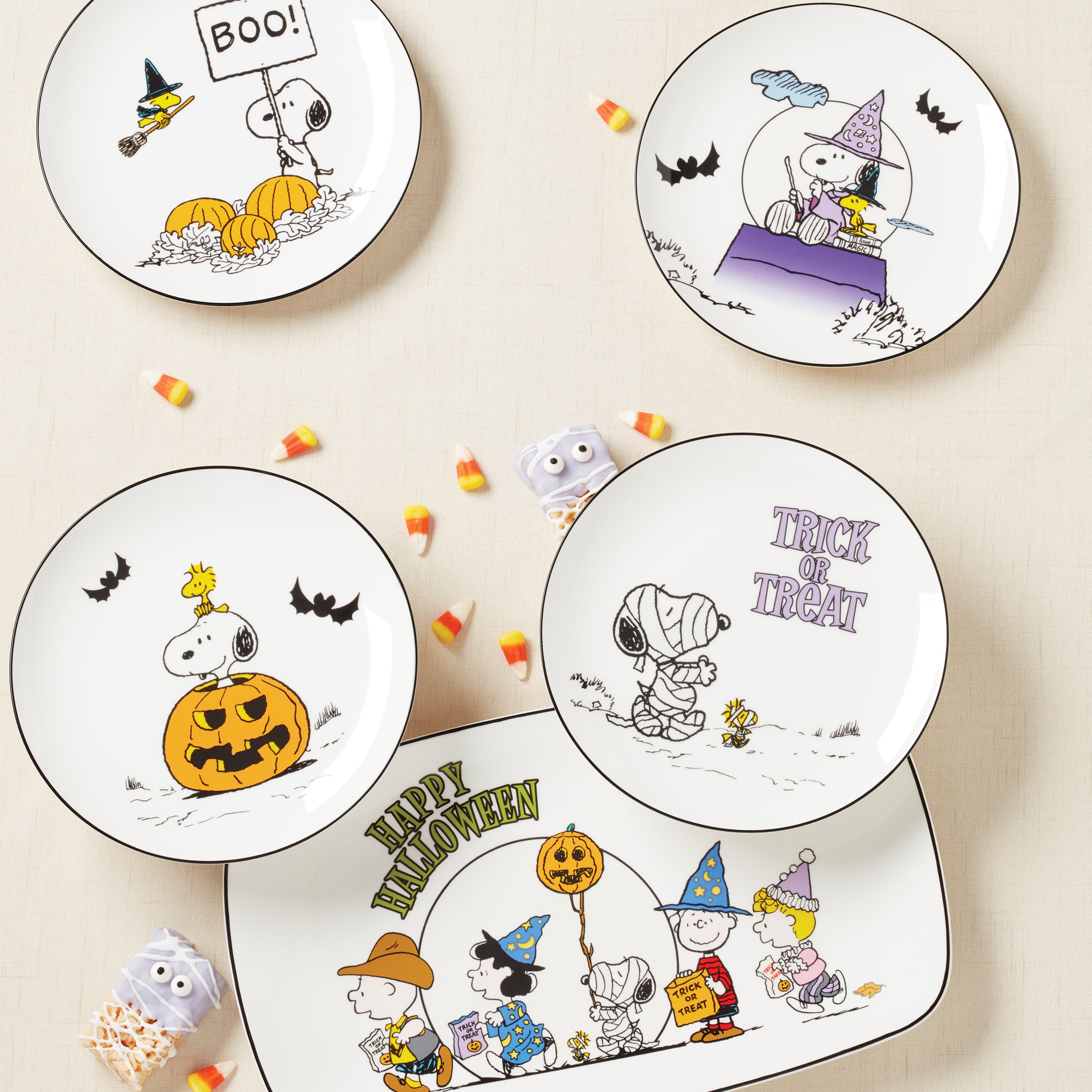 Halloween Pumpkin Accent Plates - Set of 4 | Peanuts Collection