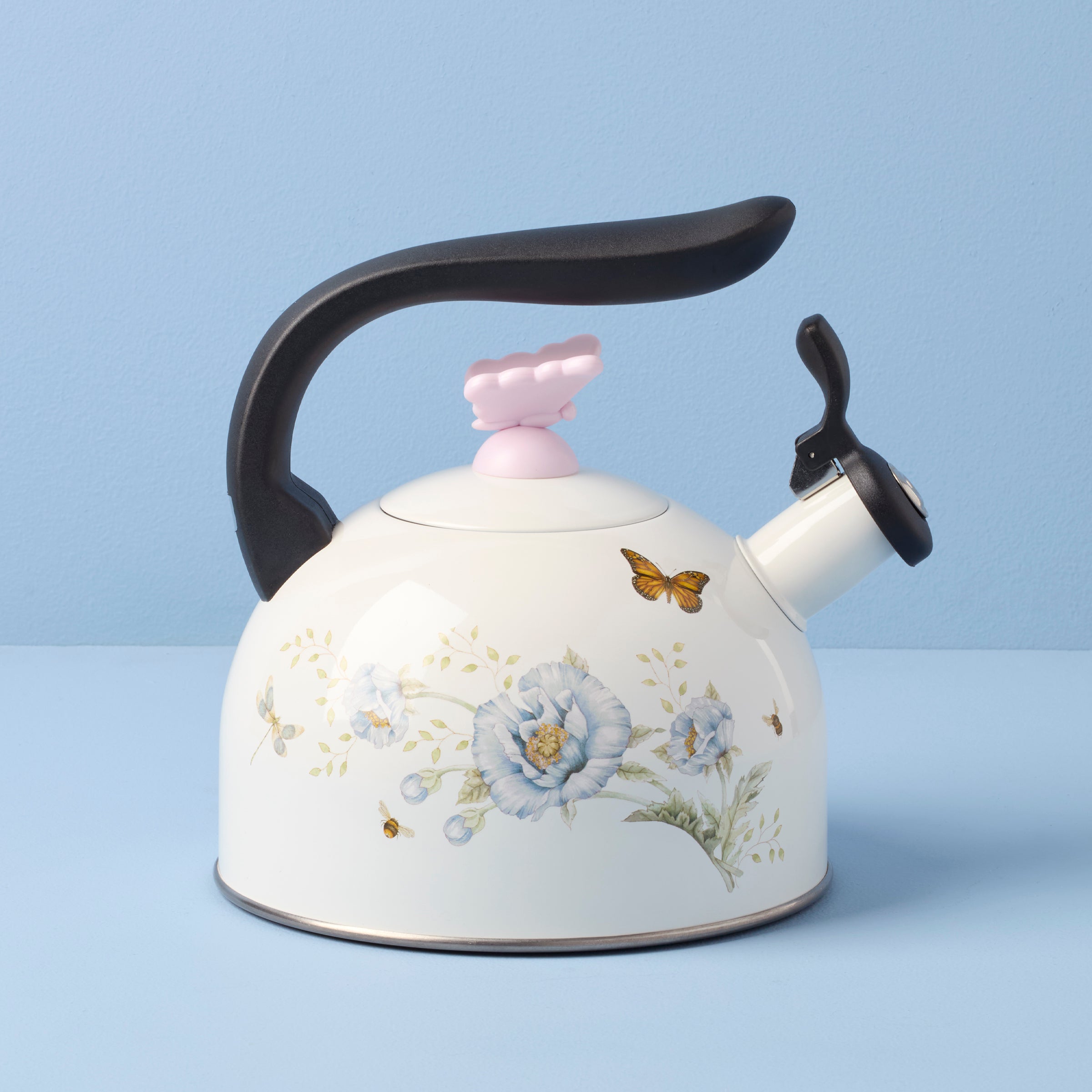 Floral Butterfly Meadow Tea Kettle for Kitchen | Cookware Accent