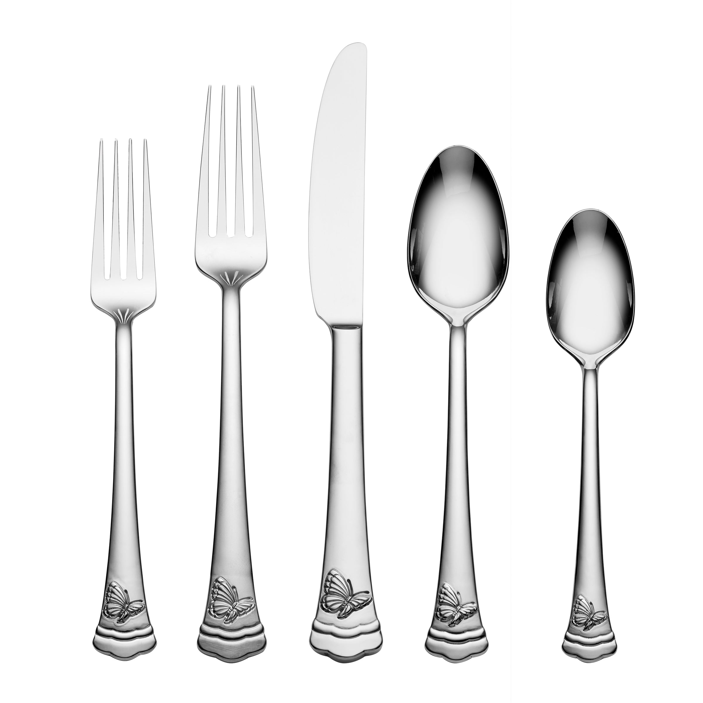 Butterfly Meadow Flatware Set - 65 Piece Mirror Finish Stainless Steel