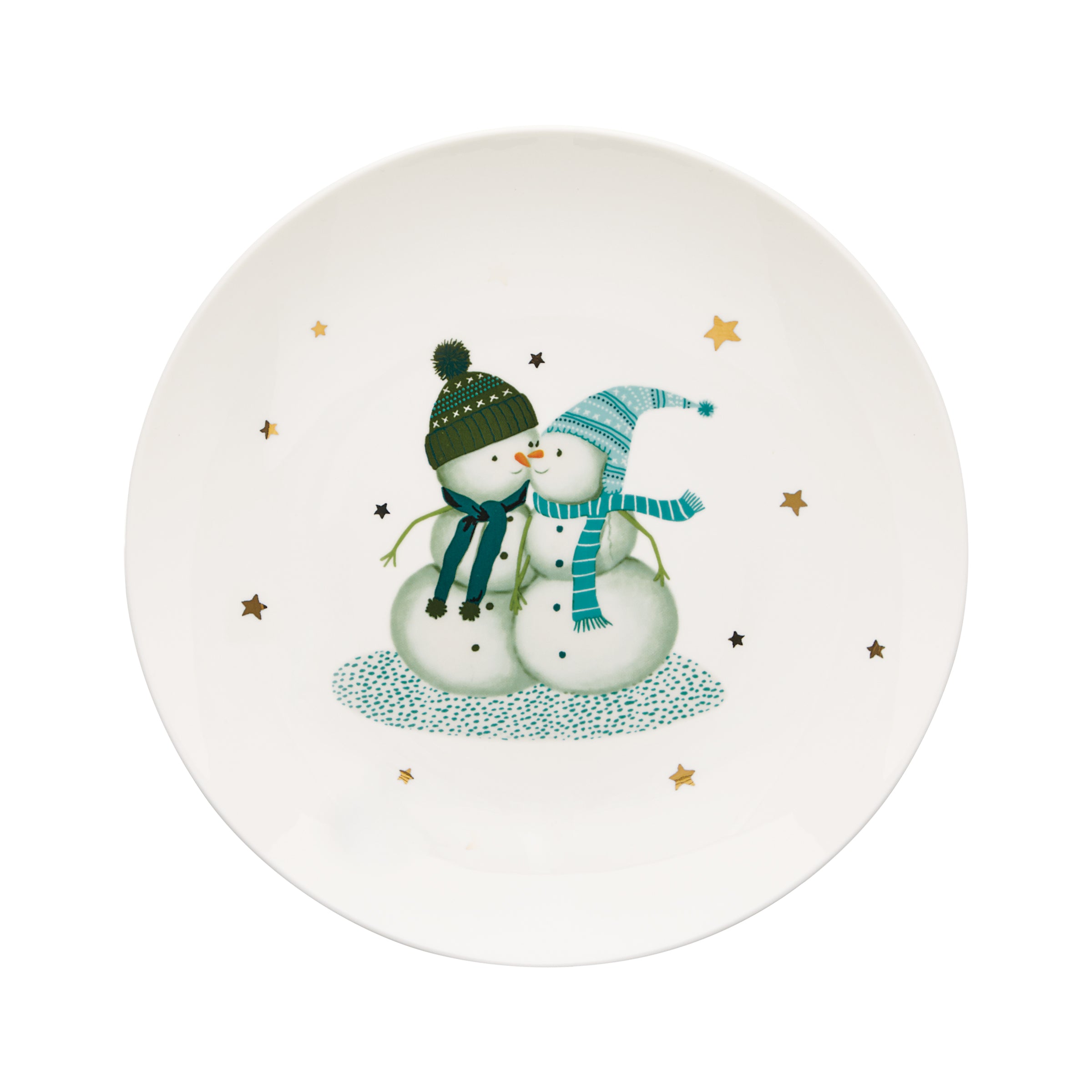 Snowman Accent Plate for Appetizers | Ceramic Porcelain | Balsam Lane