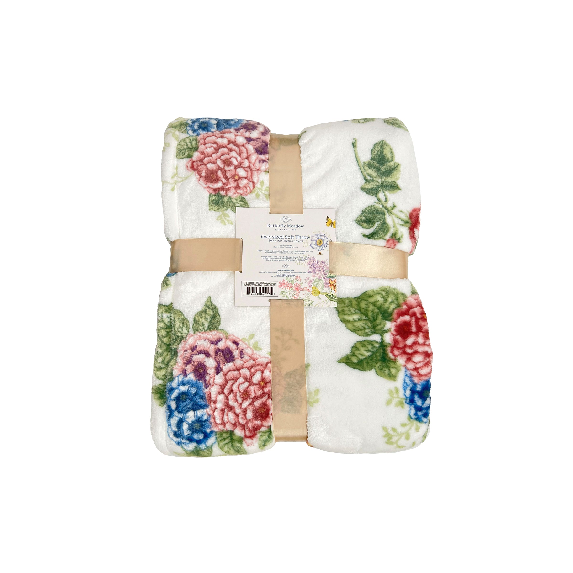 Butterfly Meadow Hydrangea Throw Blanket for Cozy Comfort | Floral Design