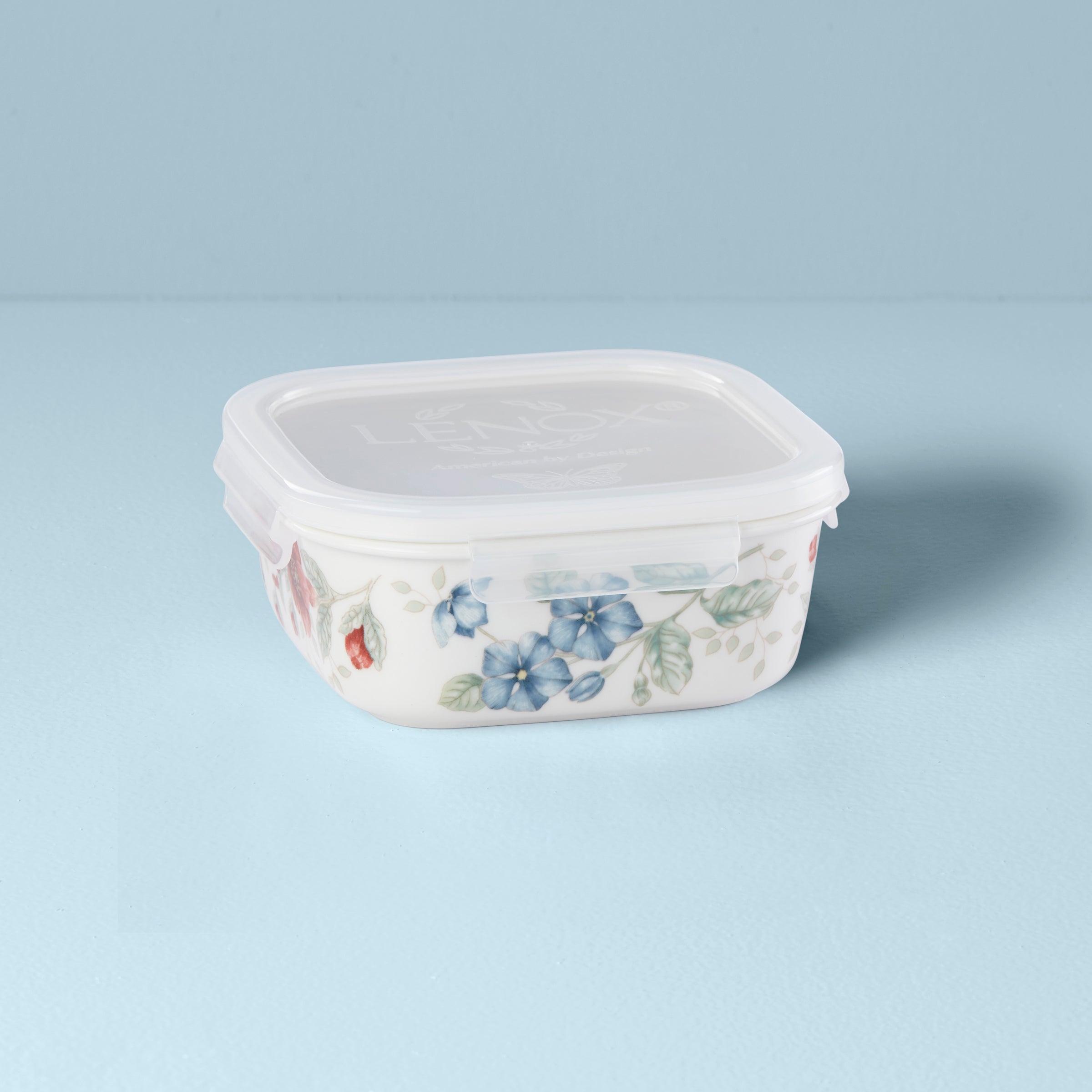 Square Food Storage Container with Butterfly Meadow Design | Microwave & Dishwasher Safe