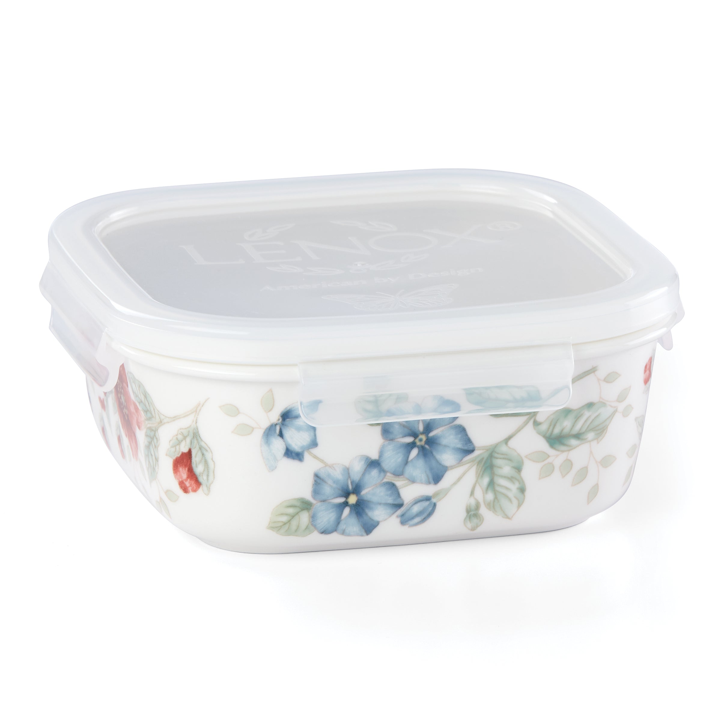 Square Food Storage Container with Butterfly Meadow Design | Microwave & Dishwasher Safe