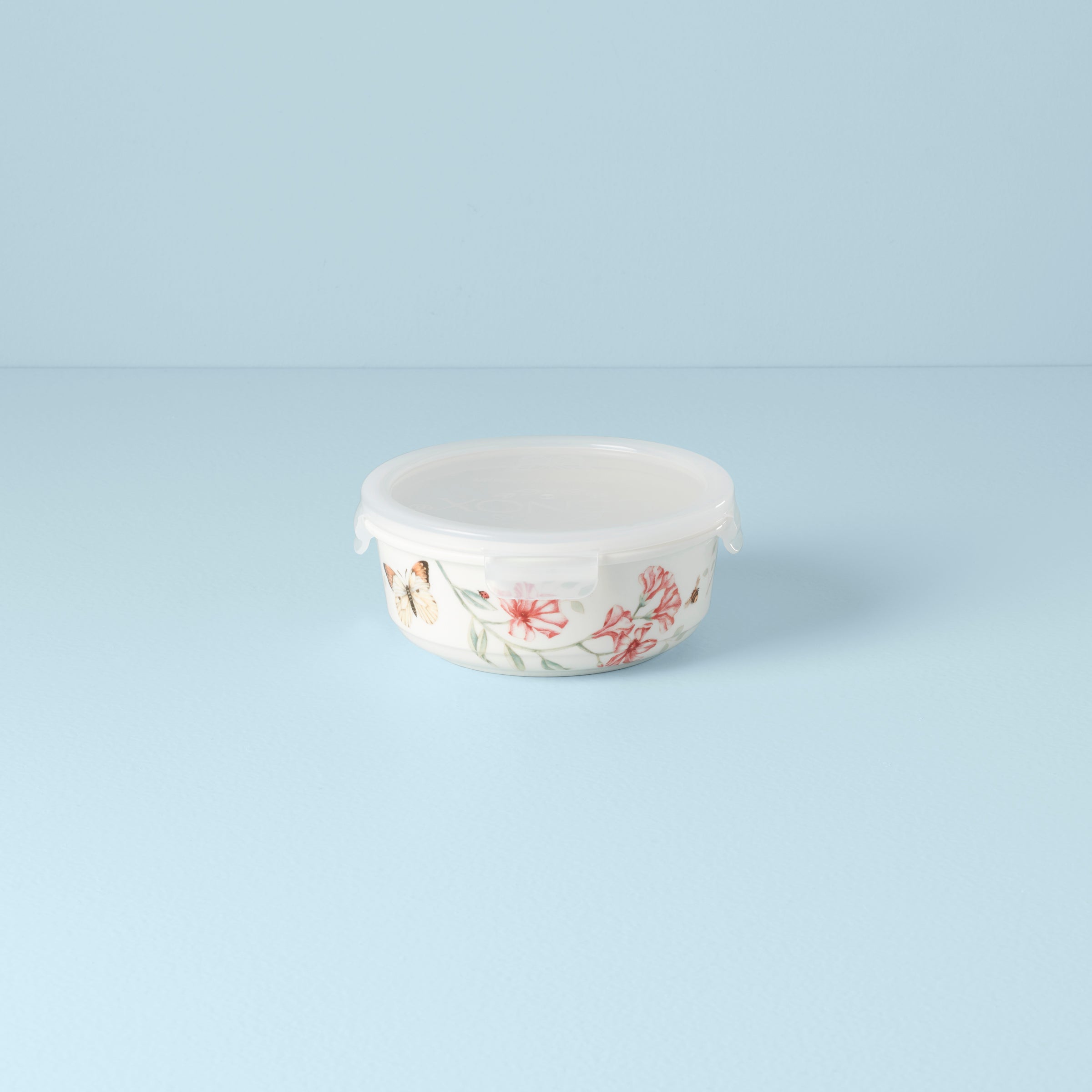 Large Round Food Storage Container with Butterfly Meadow Design | Microwave & Dishwasher Safe