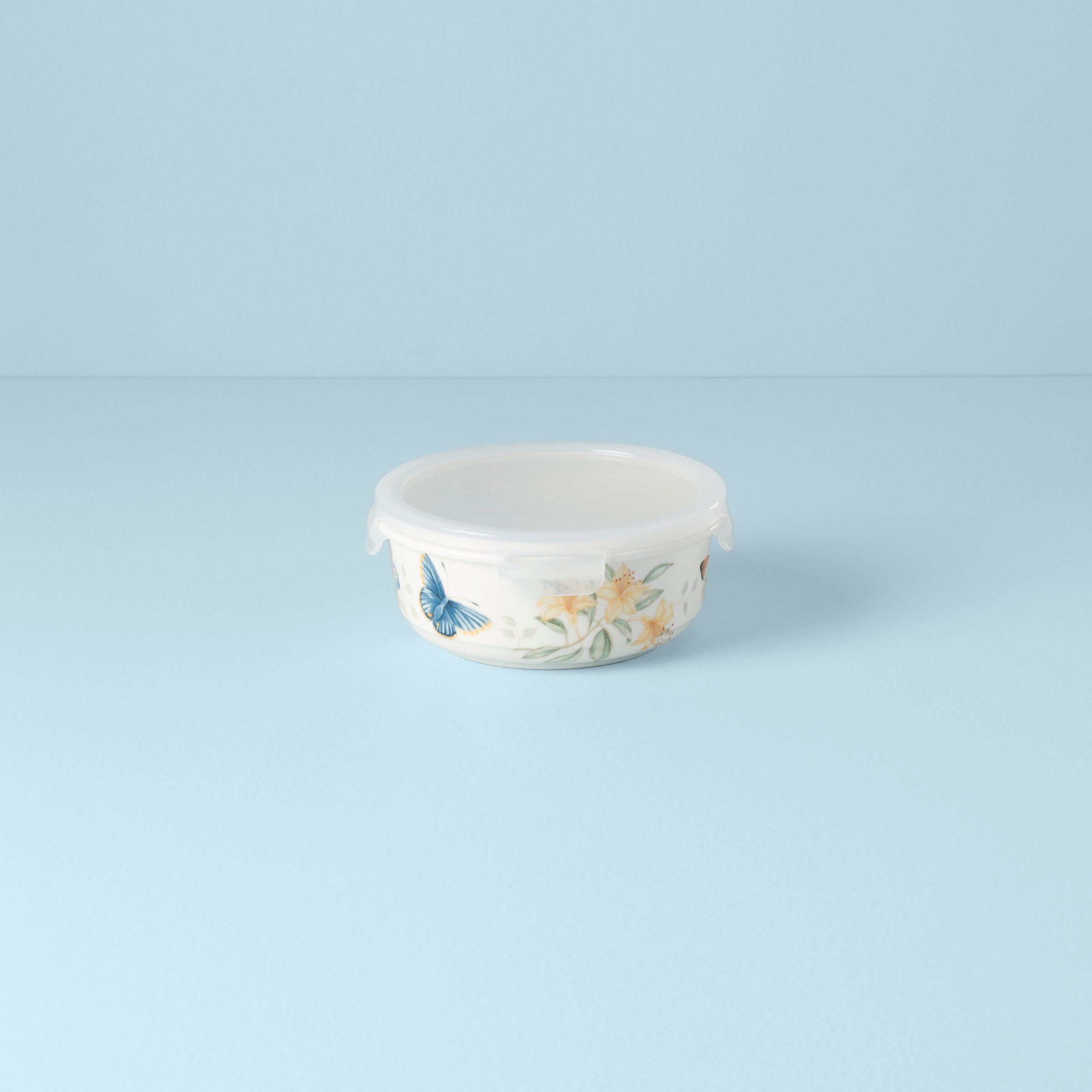 Large Round Food Storage Container with Butterfly Meadow Design | Microwave & Dishwasher Safe