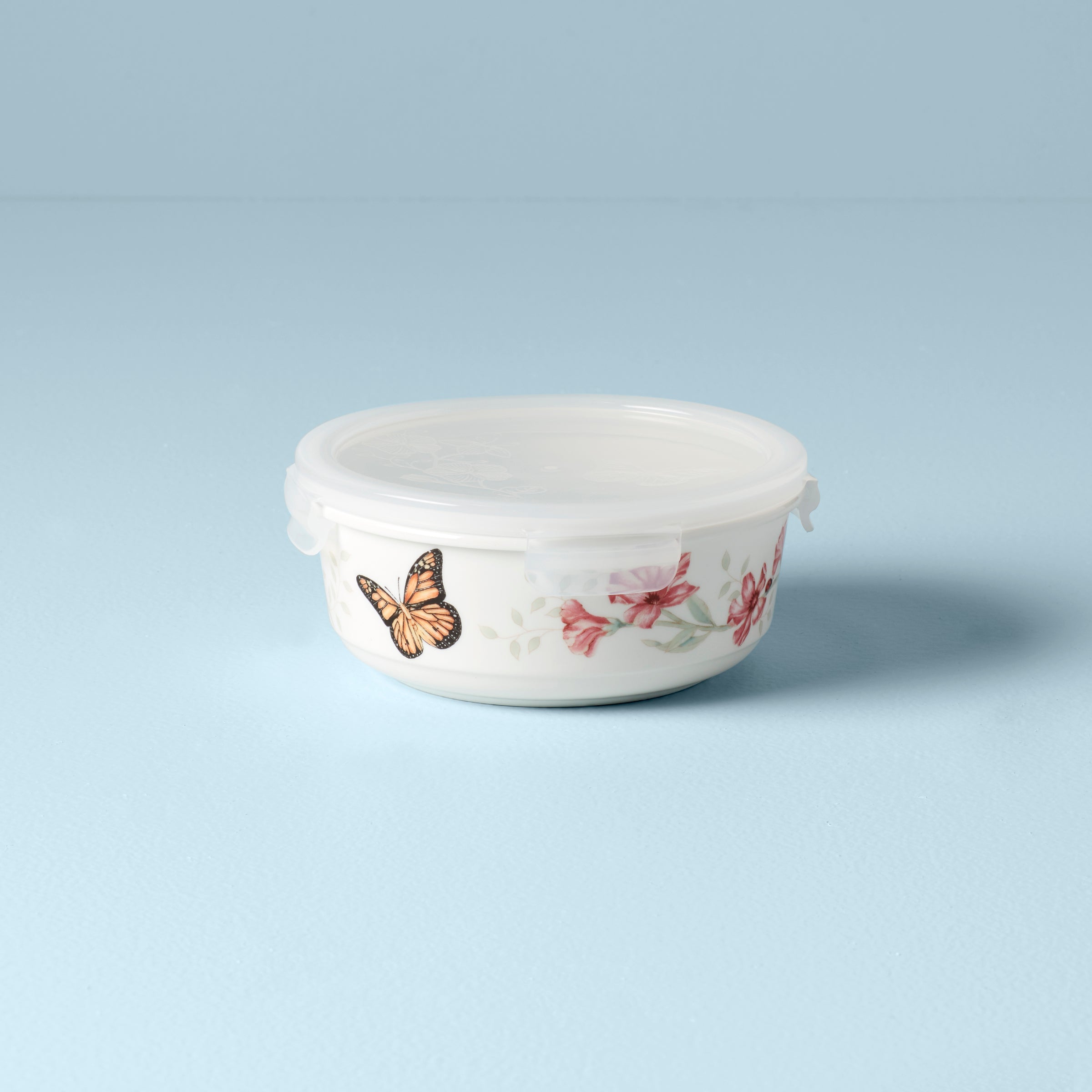 Ceramic Serve & Store Container with Snap-Seal Lid | Butterfly Meadow