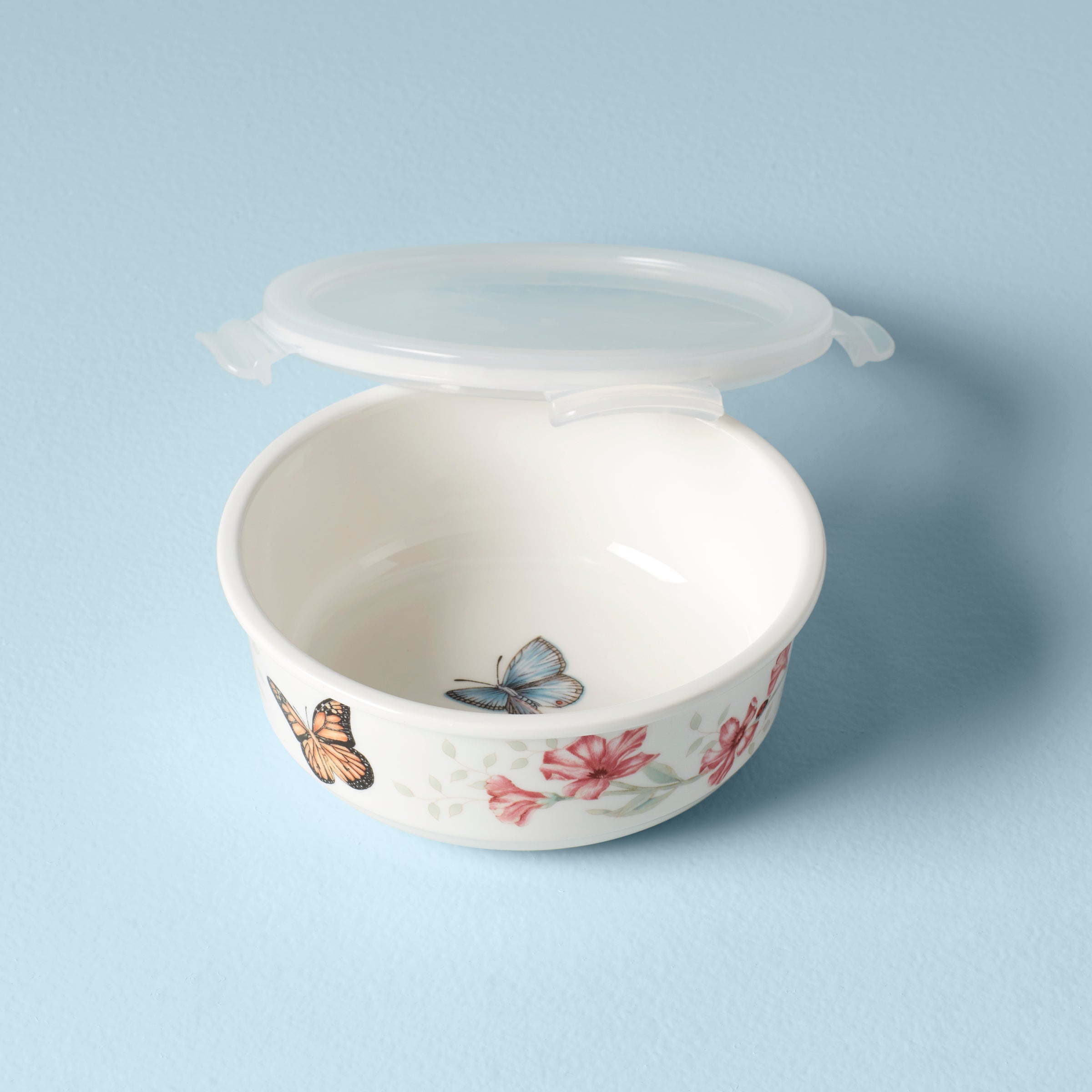 Ceramic Serve & Store Container with Snap-Seal Lid | Butterfly Meadow