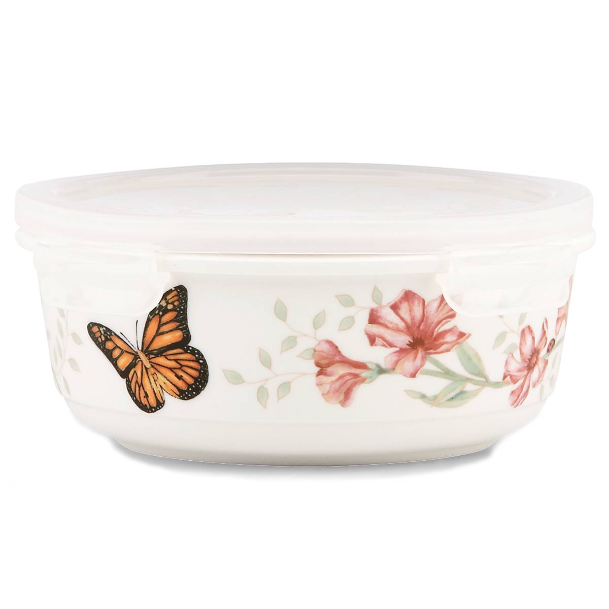 Ceramic Serve & Store Container with Snap-Seal Lid | Butterfly Meadow