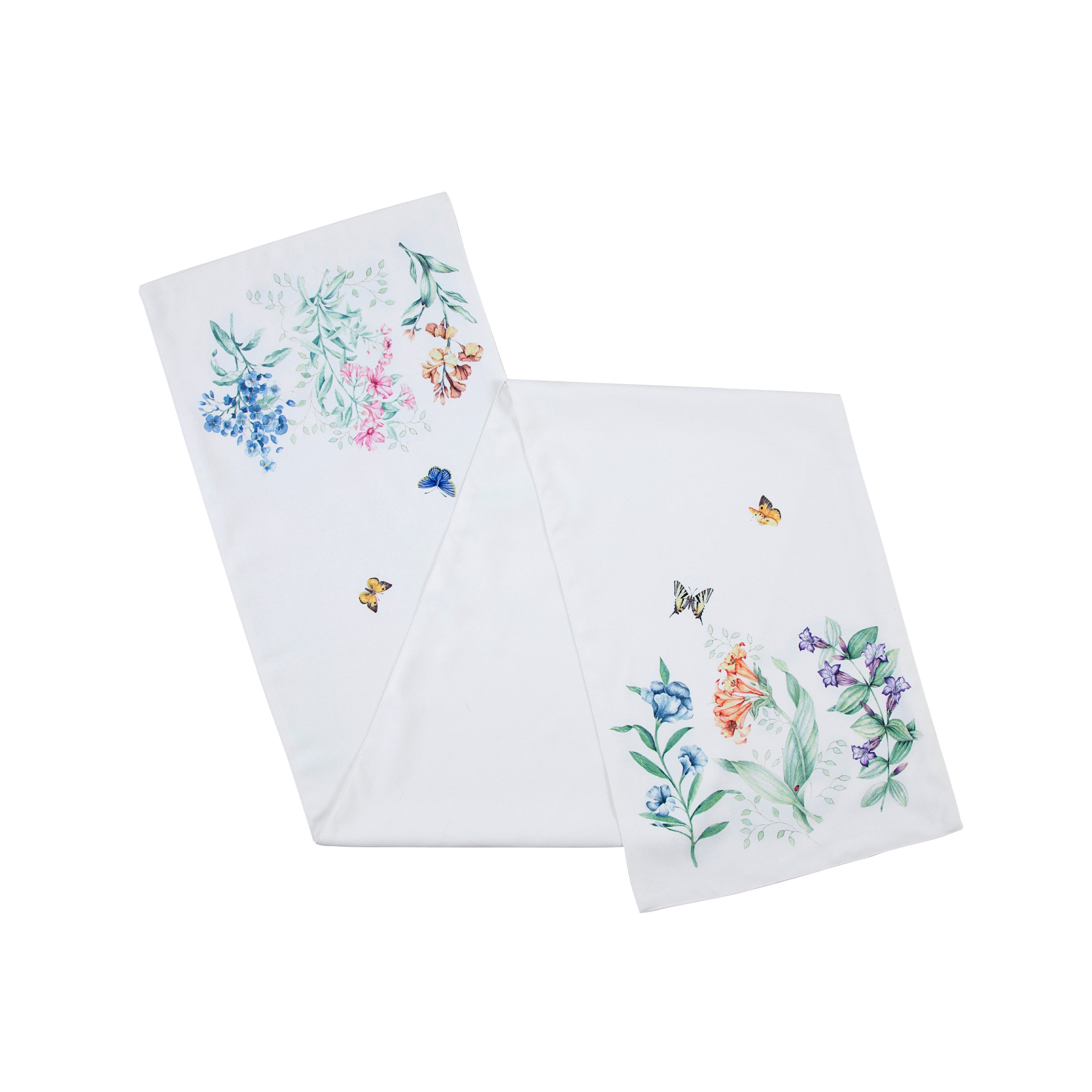 Butterfly Meadow Floral Table Runner with Dragonflies & Bees | Home Decor