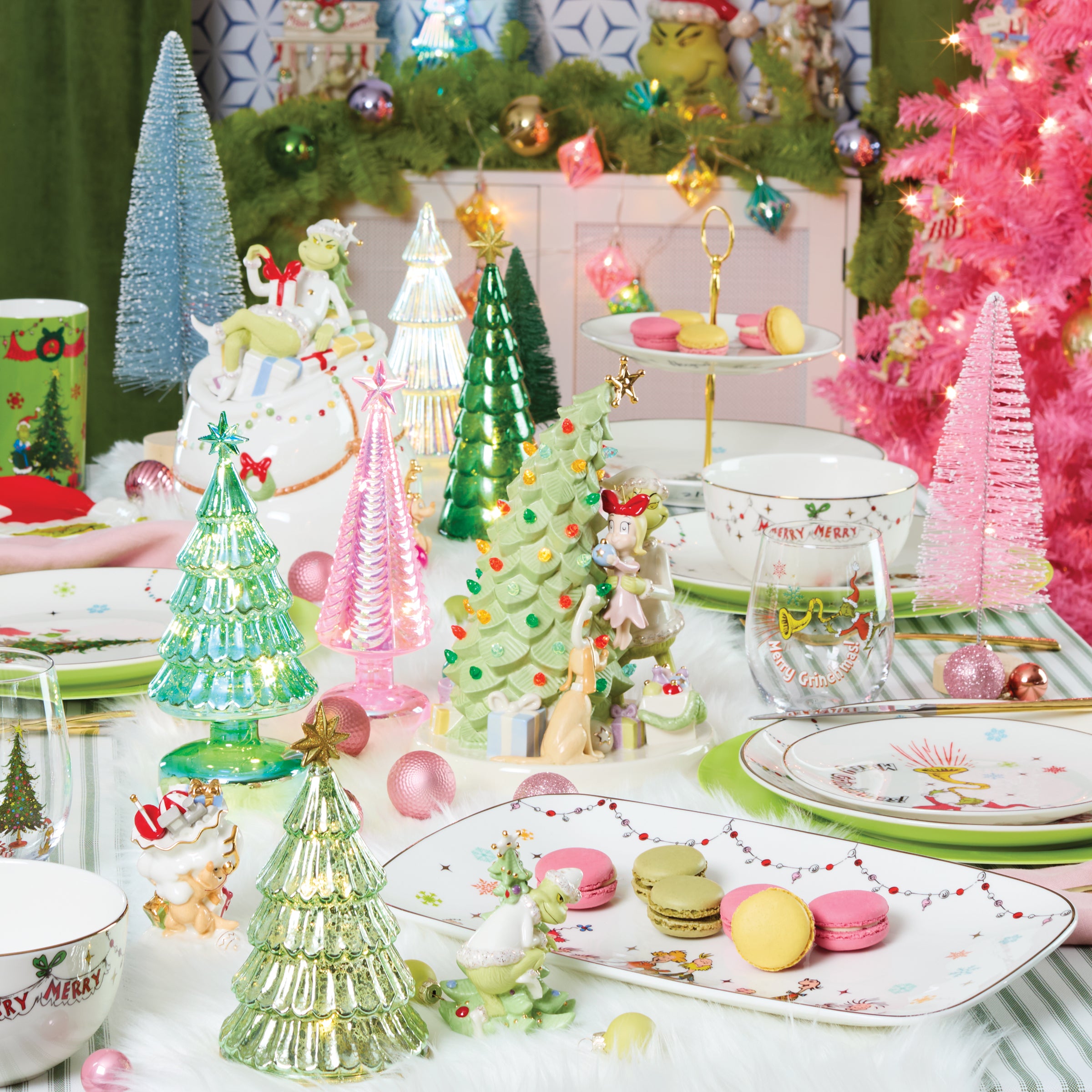 Grinch Christmas Plates Set of 4 - Festive Holiday Accent Plates