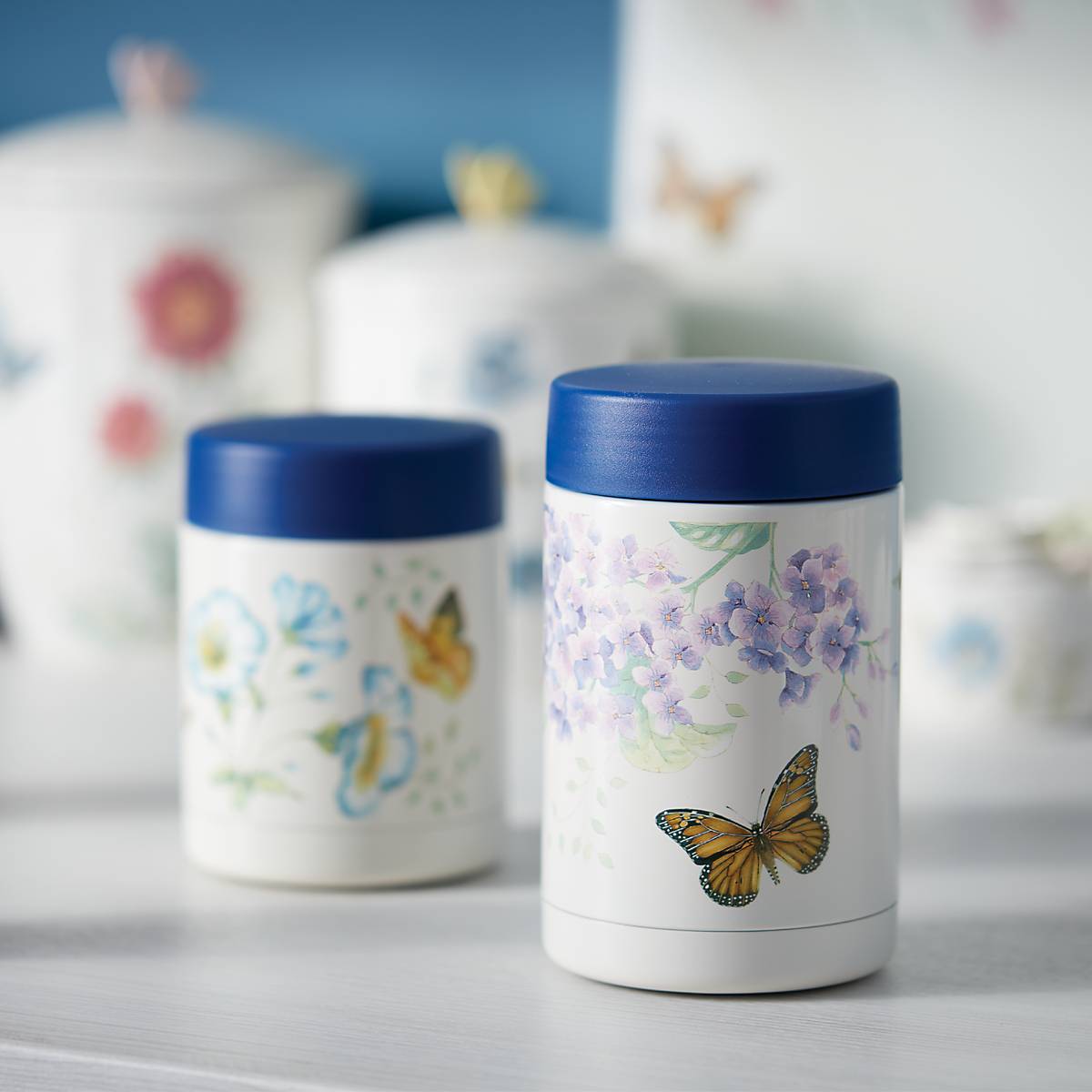 Stainless Steel Insulated Food Container with Butterfly Design | Butterfly Meadow