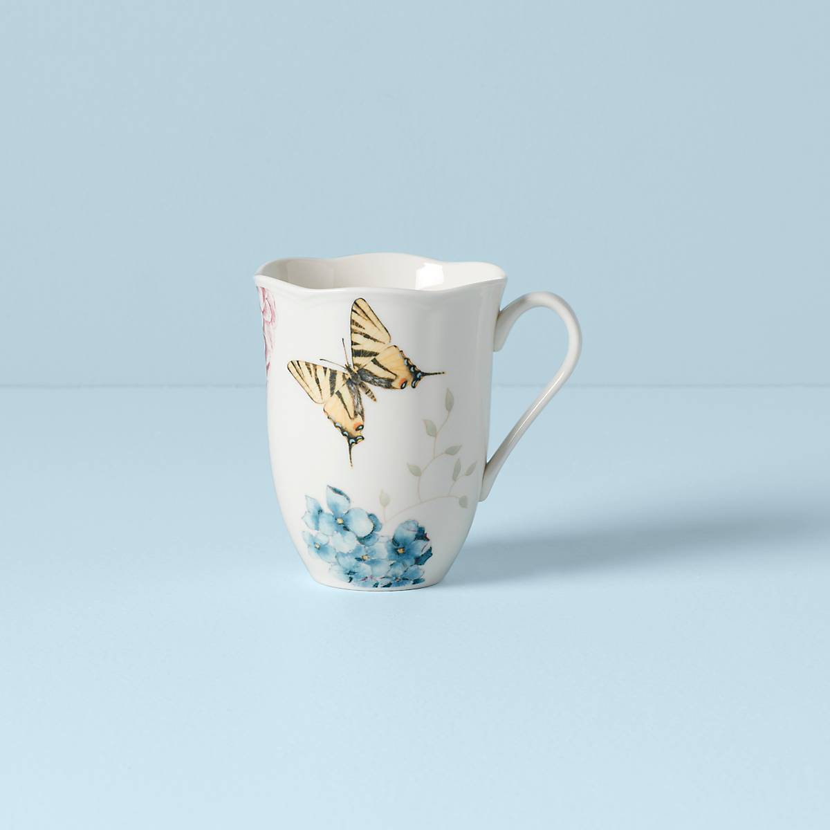 Hydrangea & Butterfly Ceramic Mug | Butterfly Meadow