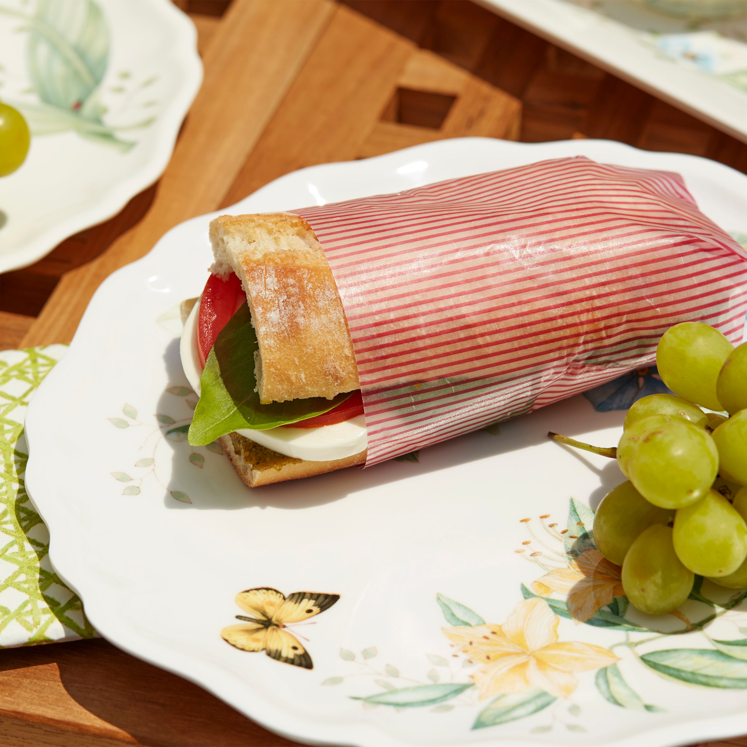 Melamine Dinner Plates Set of 4 - Butterfly Meadow Design | Shatterproof & Dishwasher-Safe