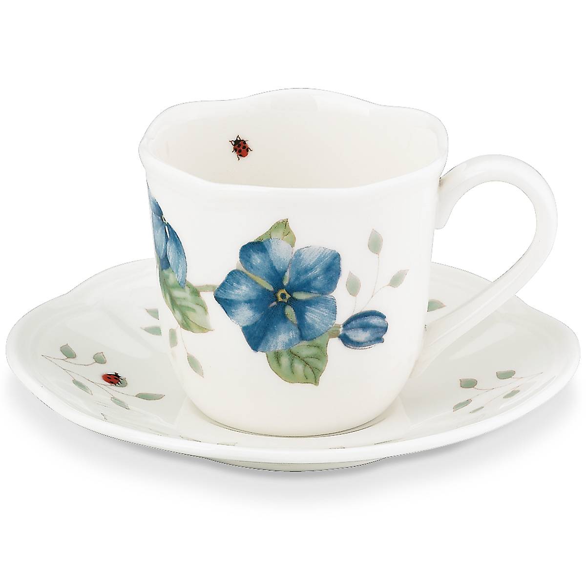 Butterfly Meadow Espresso Cup & Saucer Set | Floral Ceramic Porcelain