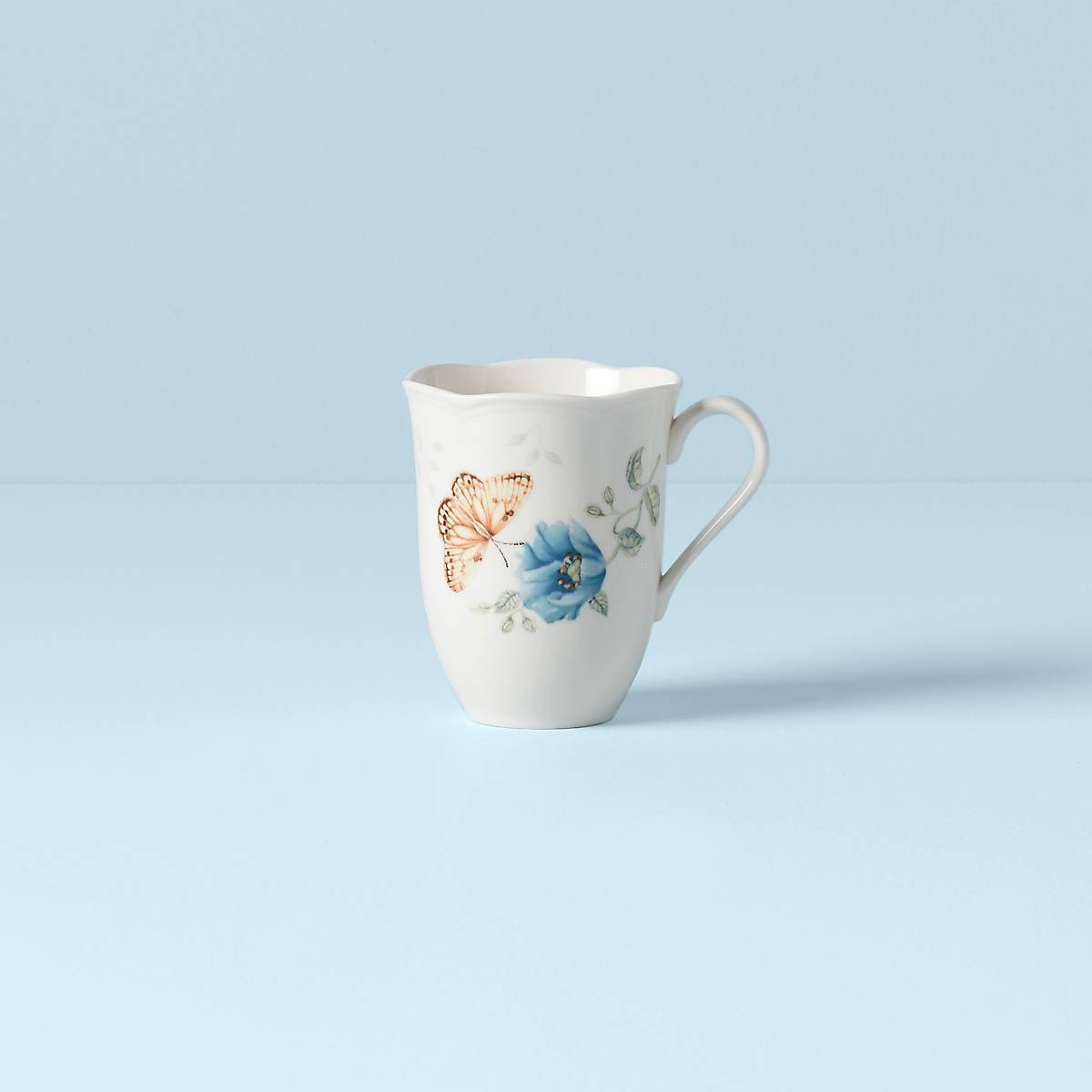 Porcelain Butterfly Mug with Floral Design | Butterfly Meadow Collection