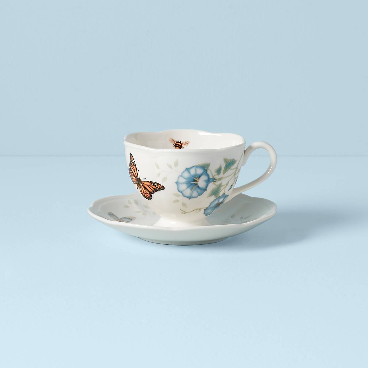 Monarch Butterfly Ceramic Cup & Saucer Set | Butterfly Meadow
