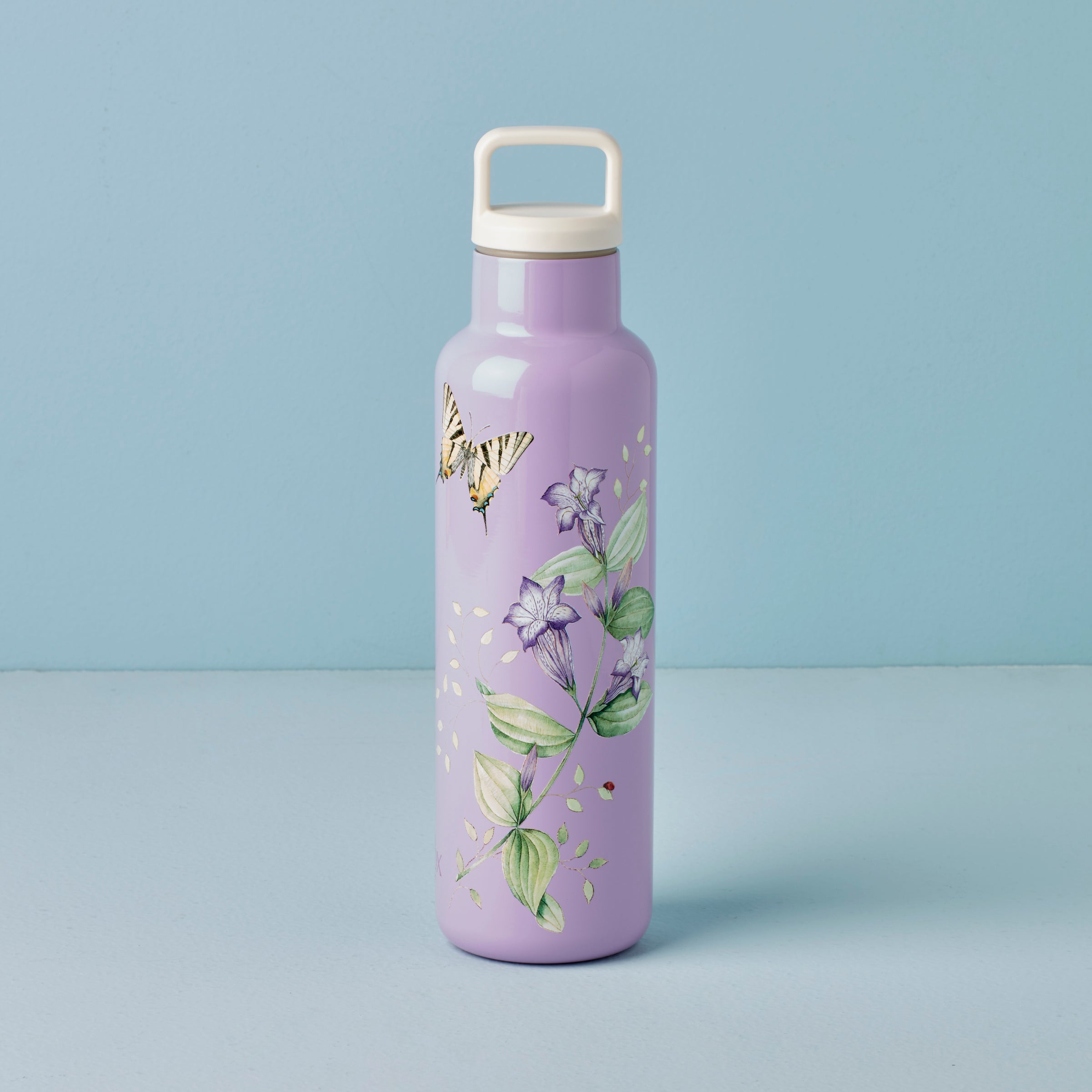 Insulated Water Bottle with Lavender Design | Butterfly Meadow