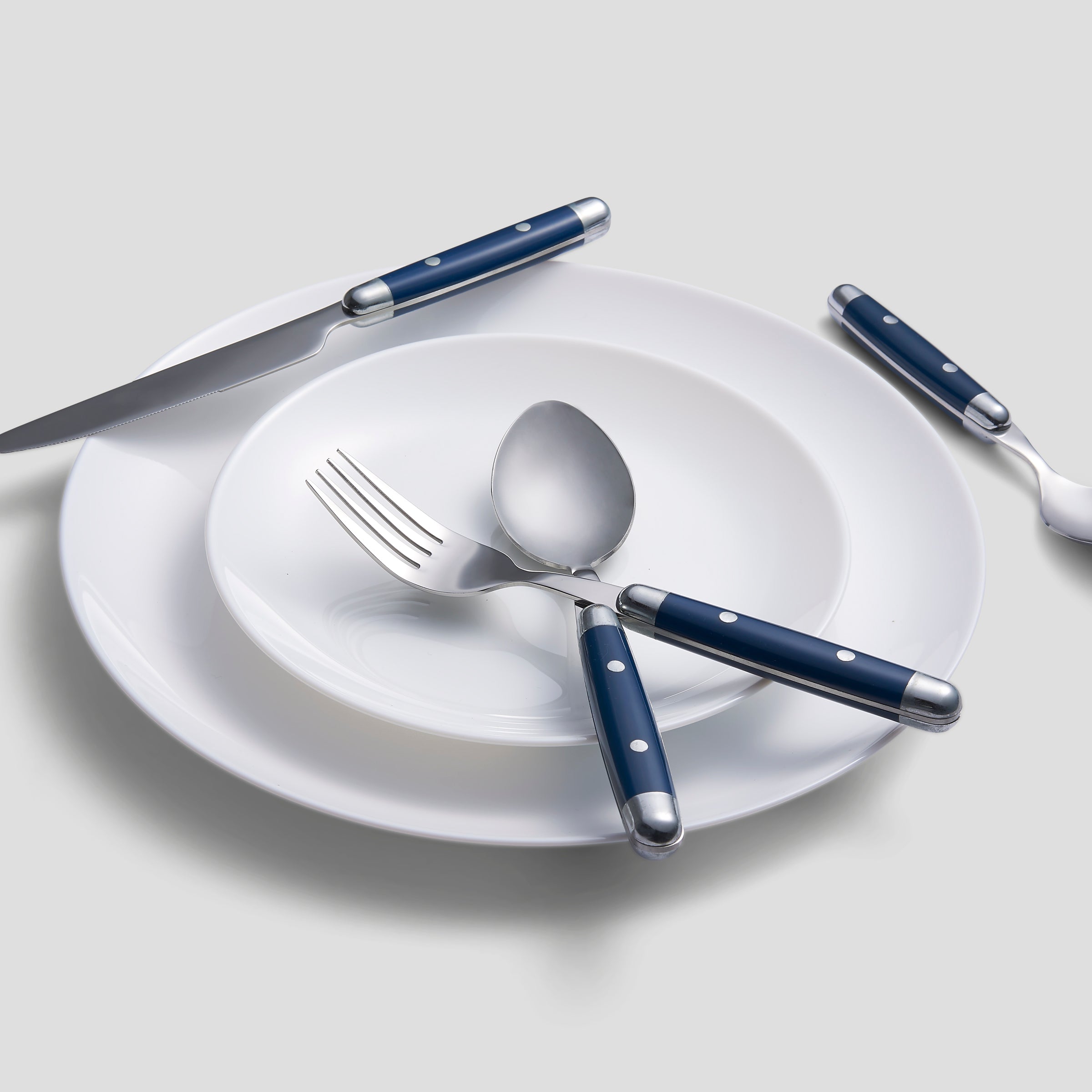 Retro Blue Flatware Set 16-Piece for 4 | Jubilee Stainless Steel