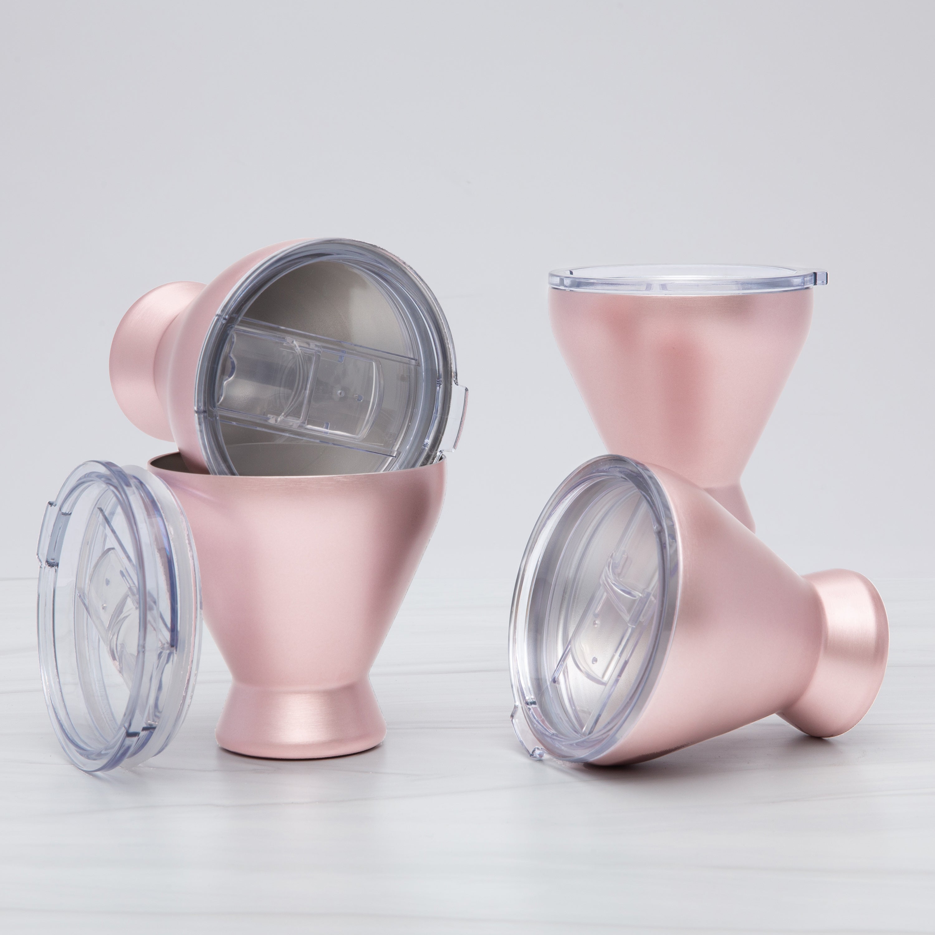 Pink Insulated Cocktail Tumblers Set of 4 - Double-Walled & BPA-Free