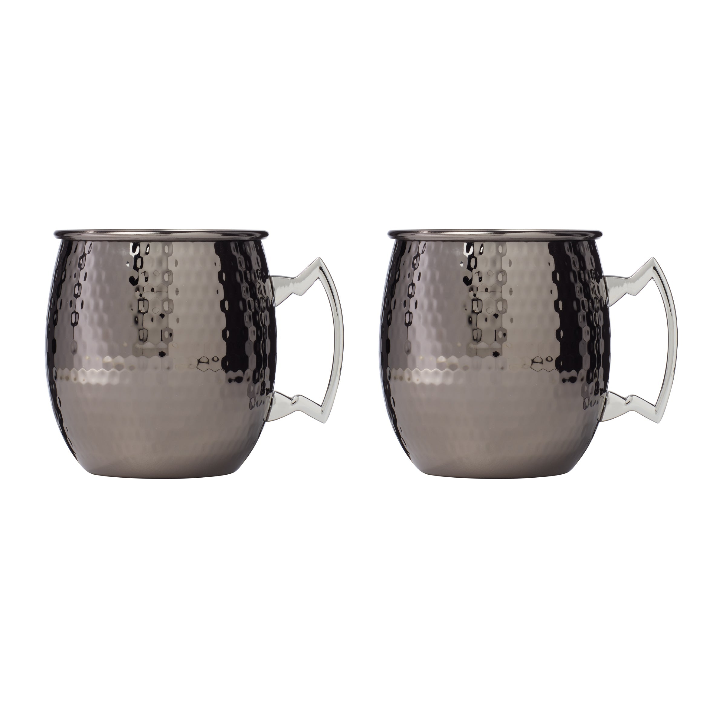 Hammered Black Moscow Mule Mugs Set of 2 | Shatter-Resistant