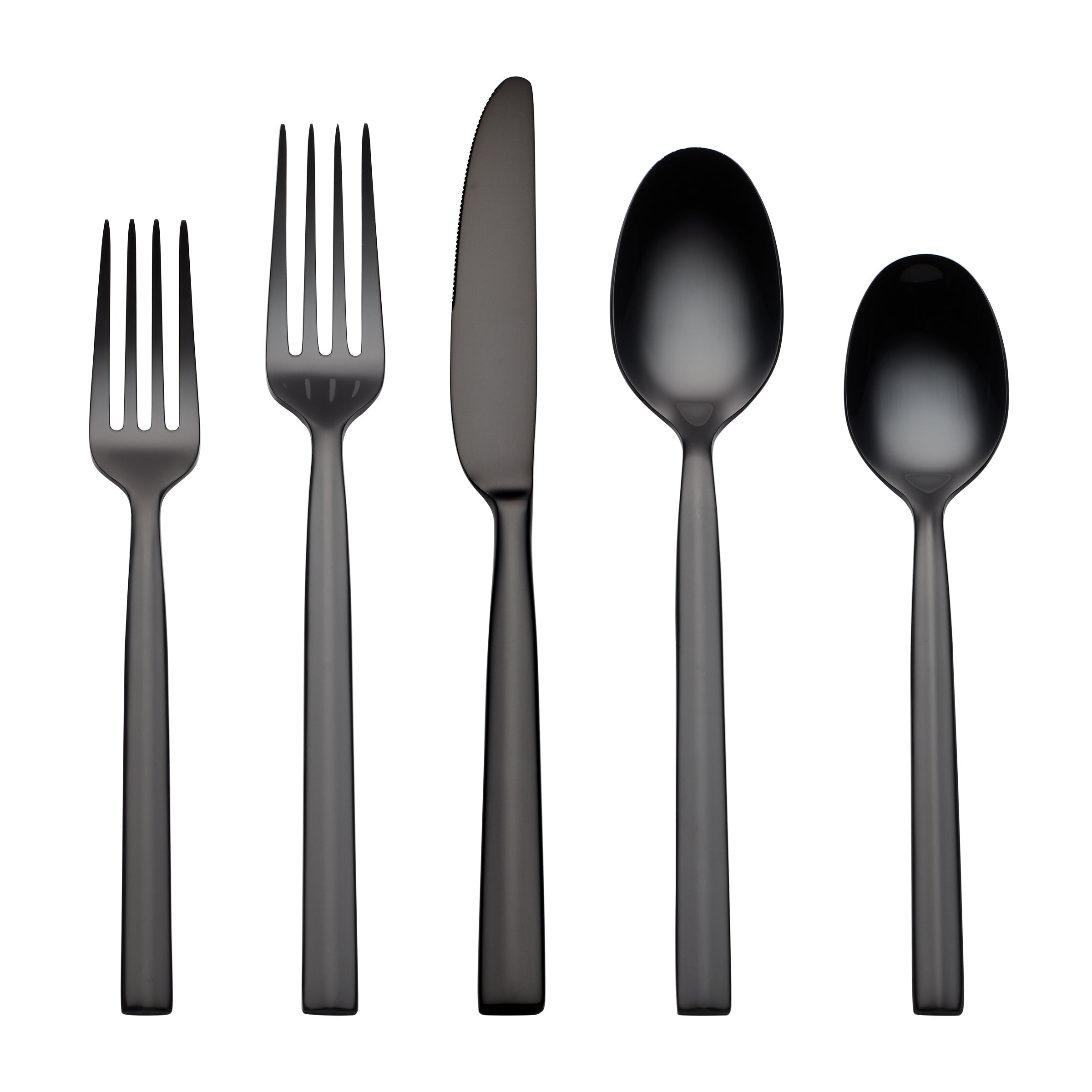 Black Mirror Flatware Set 20-Piece for 4 | Aero Stainless Steel